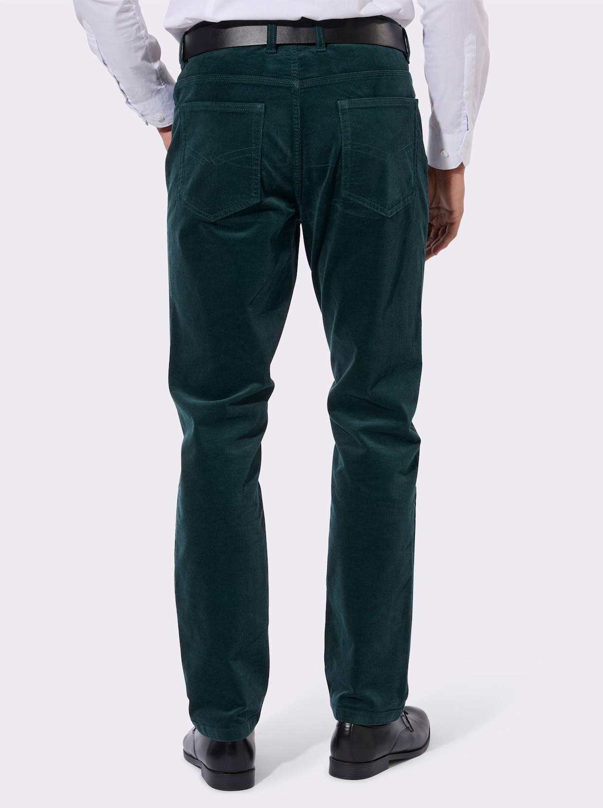 Cordhose aus Baumwoll-Stretch - petrol