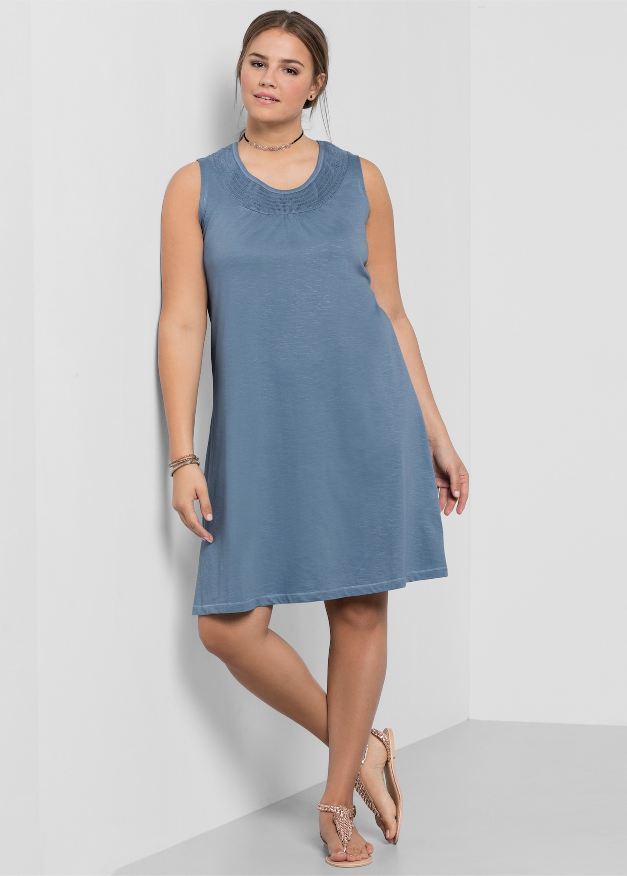sheego Jersey jurk - bleu