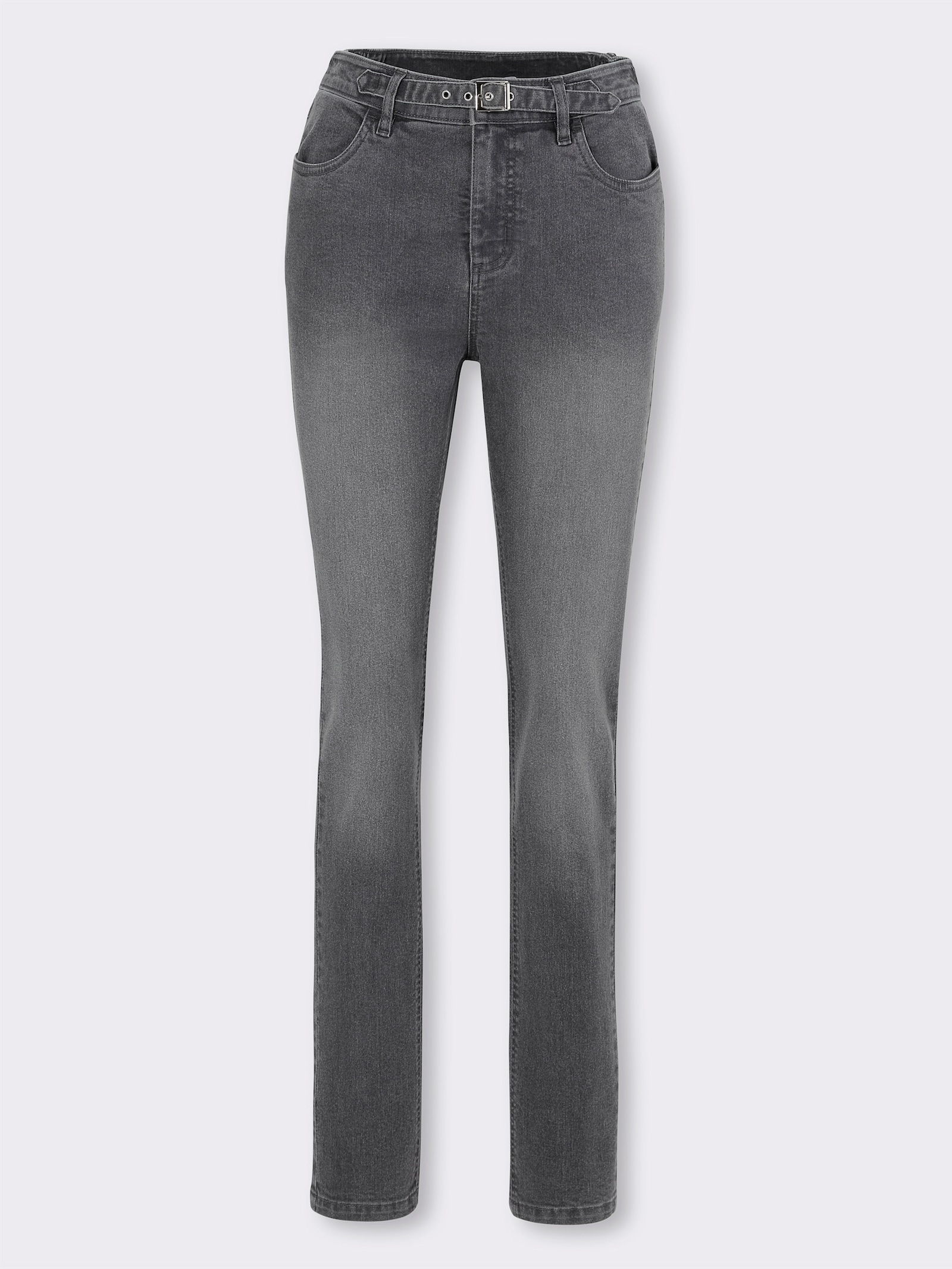 Jeans mit rückwärtigem Dehnbund - grey-denim