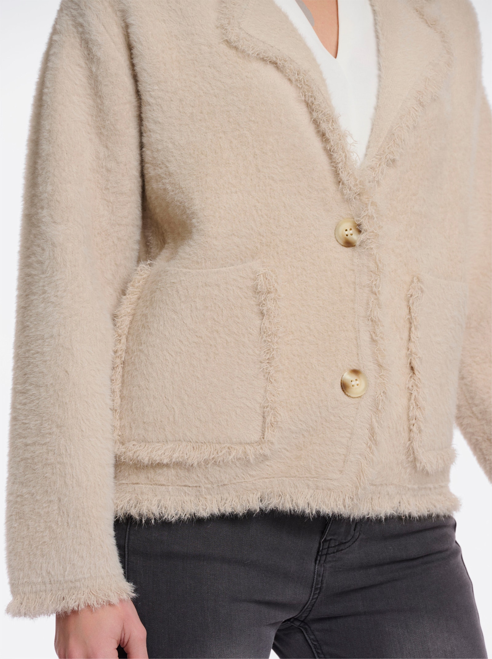 Rino & Pelle Strickjacke mit Effektgarn - sand