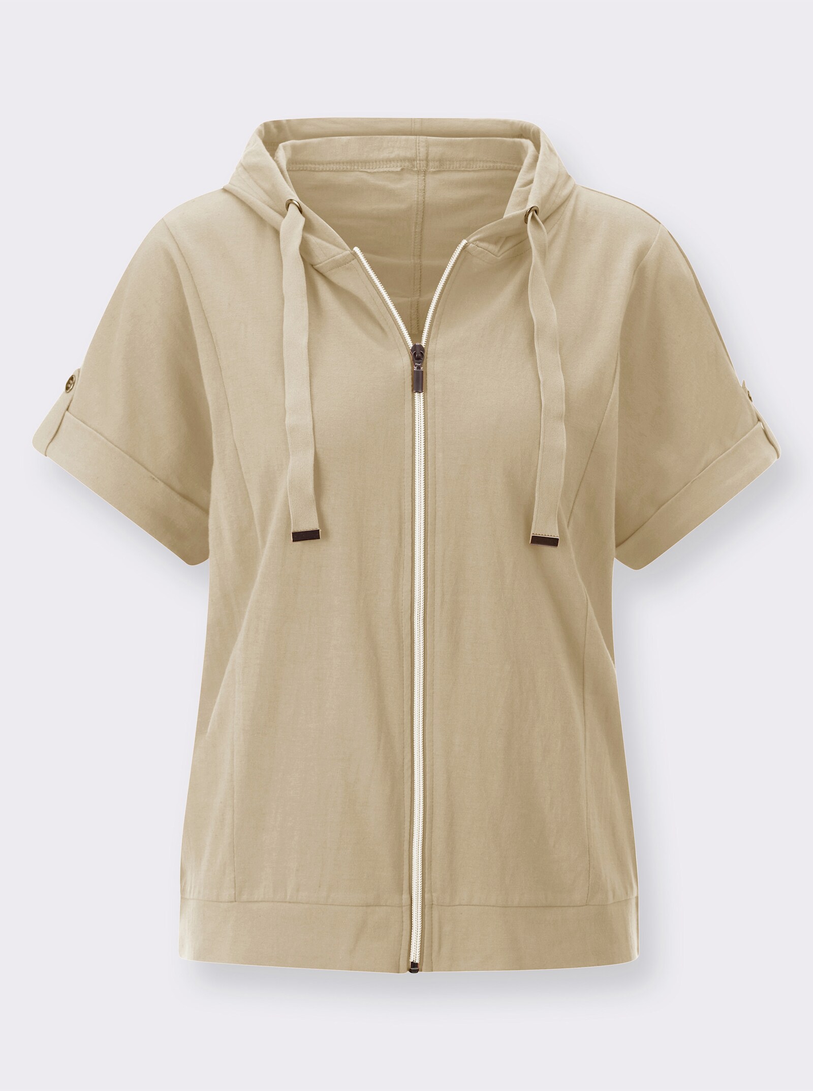 Shirtjacke mit Rücken-Print - beige