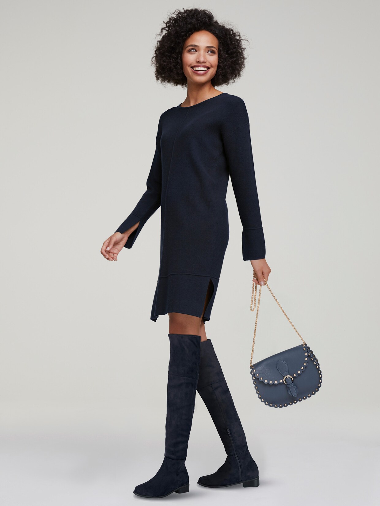 heine Strickkleid - marine