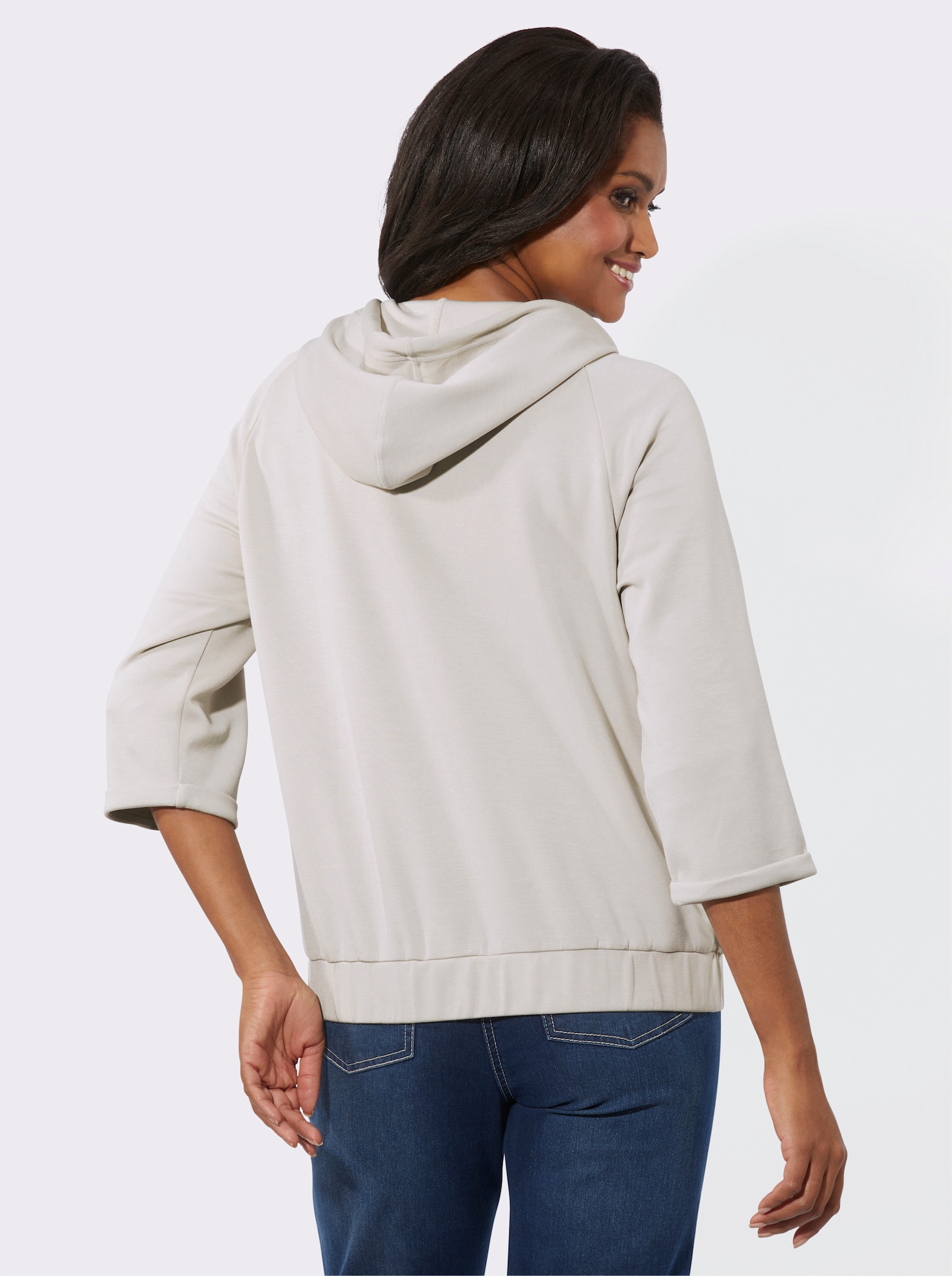 Shirtjasje met capuchon - lichtgrijs