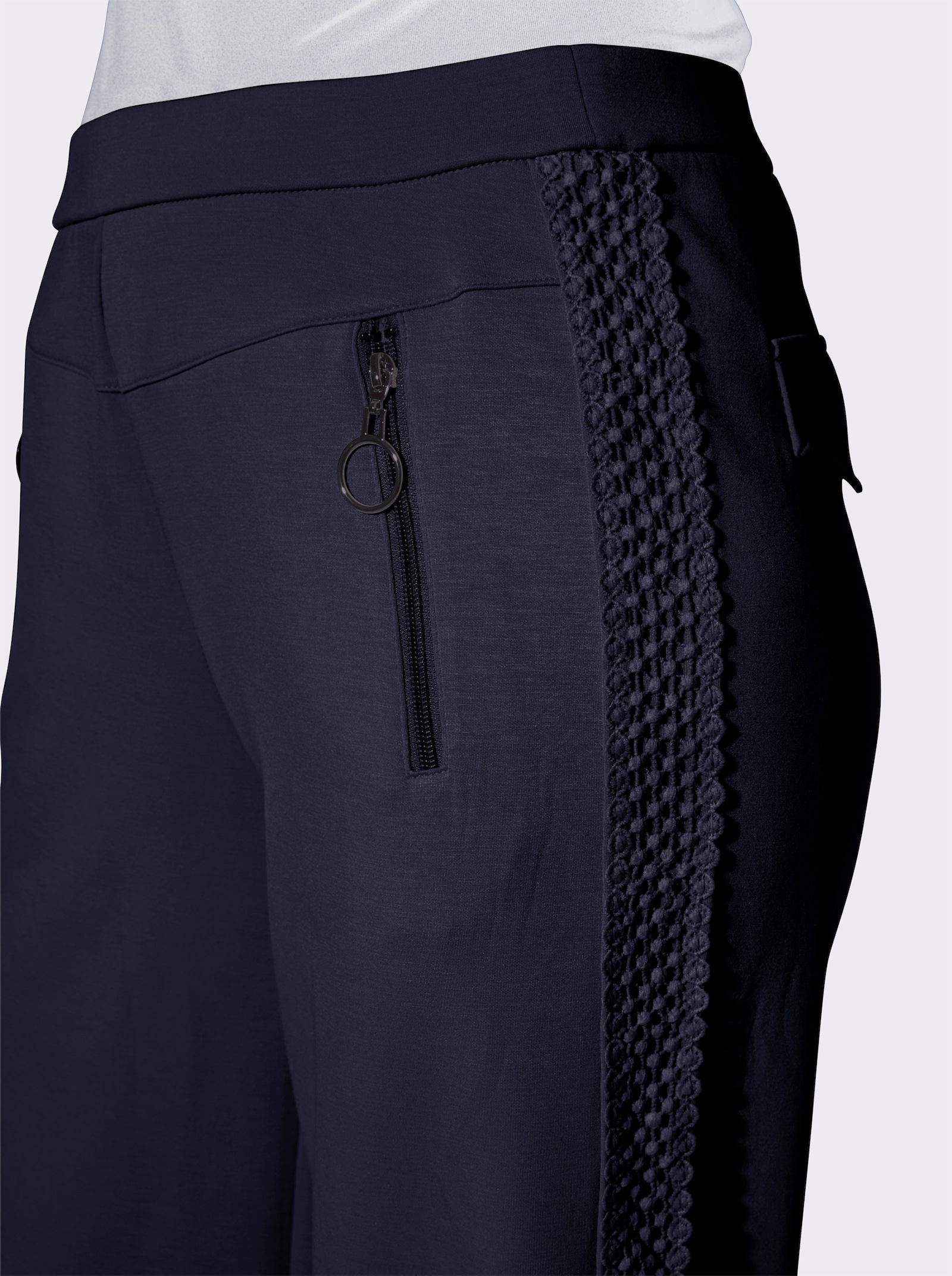 Jerseyhose mit Zierpatten hinten - marine