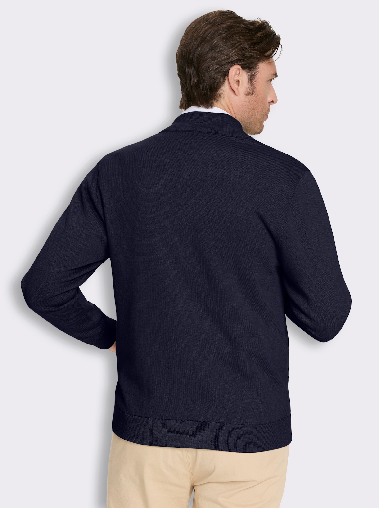 Marco Donati Strickjacke mit Rautensteppung - marine