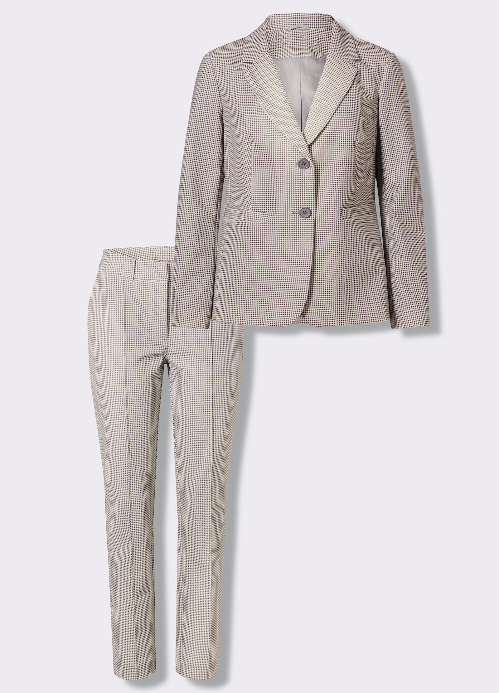heine Hosenanzug im Pepita-Dessin - ecru-grau Pepita