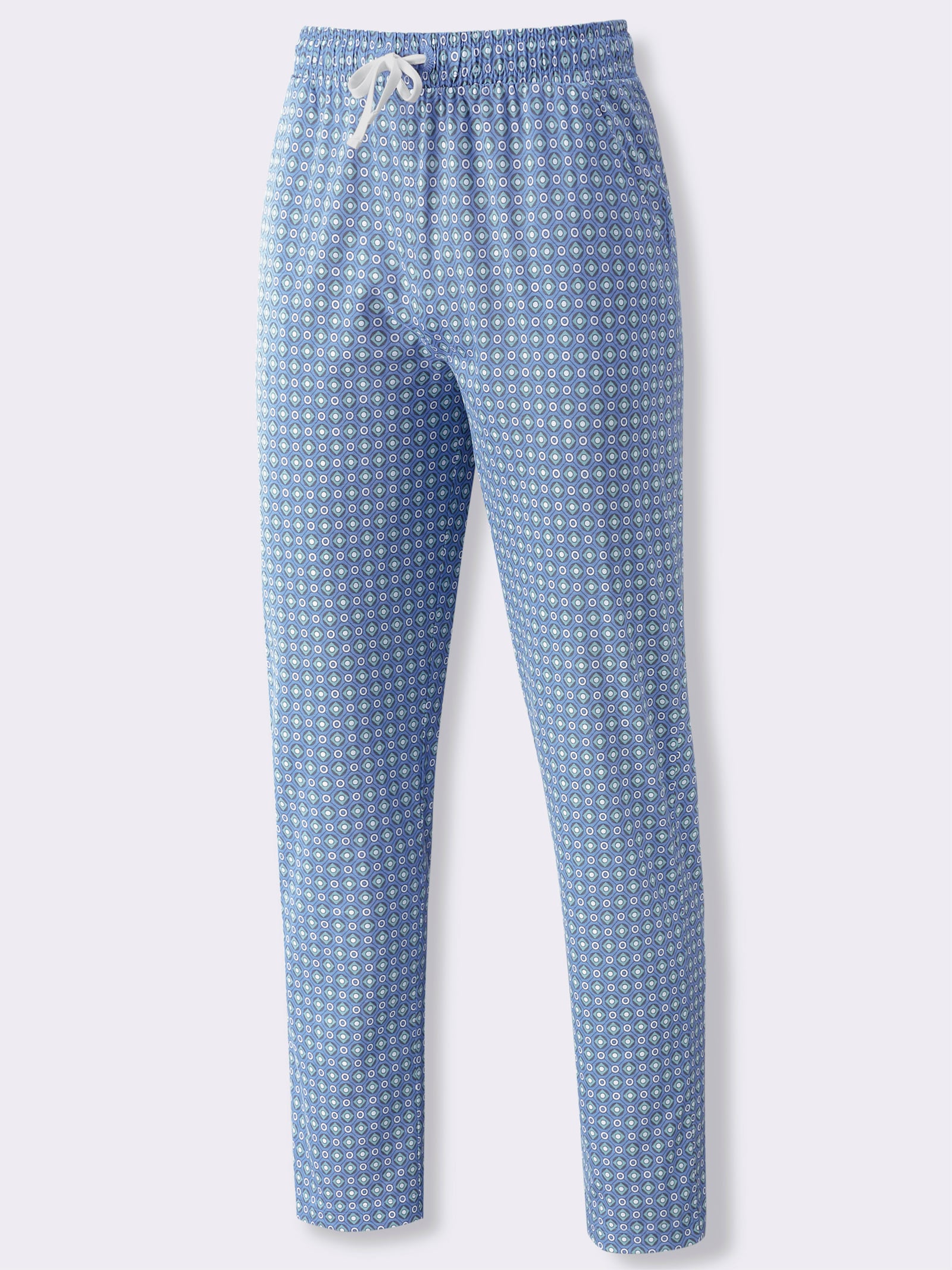 wäschepur men Hose lang - mittelblau-ozean-bedruckt