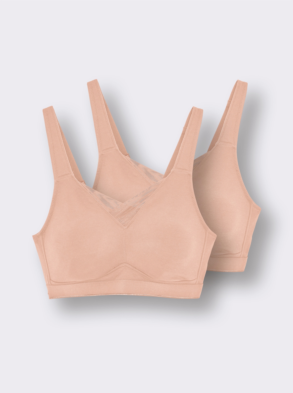 wäschepur Komfort-BH ohne Bügel mit Komfortträgern - puder