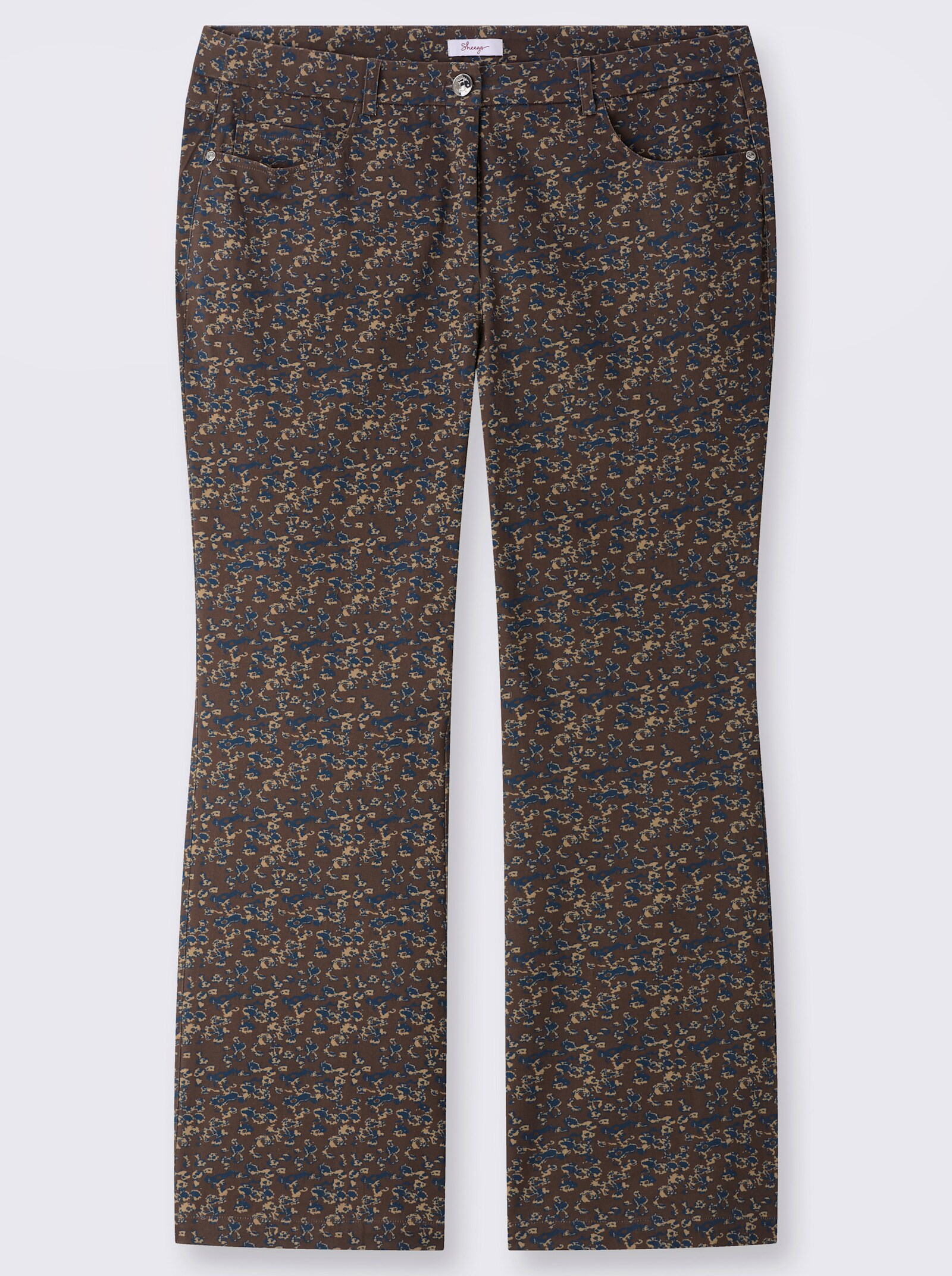 sheego Bootcuthose mit modernem Minimal-Print - schoko-camel-bedruckt