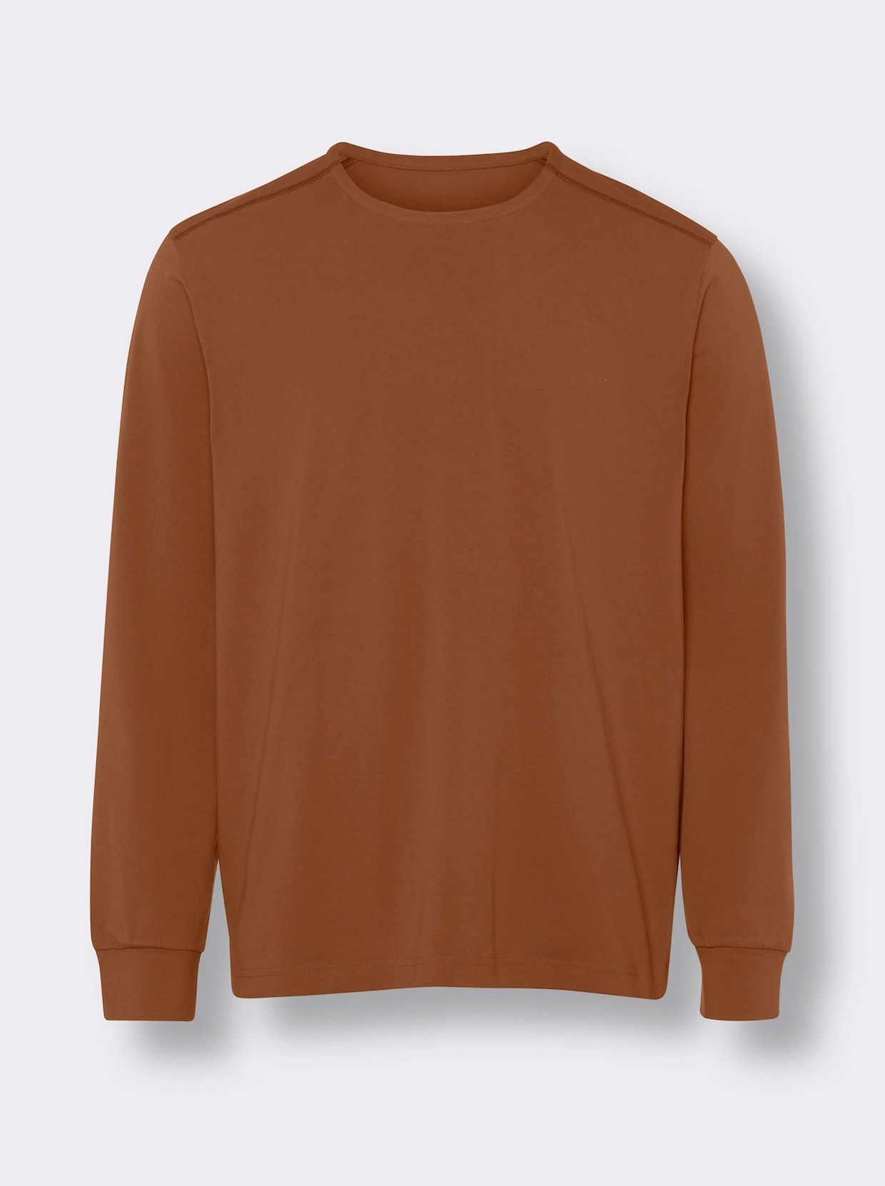 Rundhalsshirt - cognac