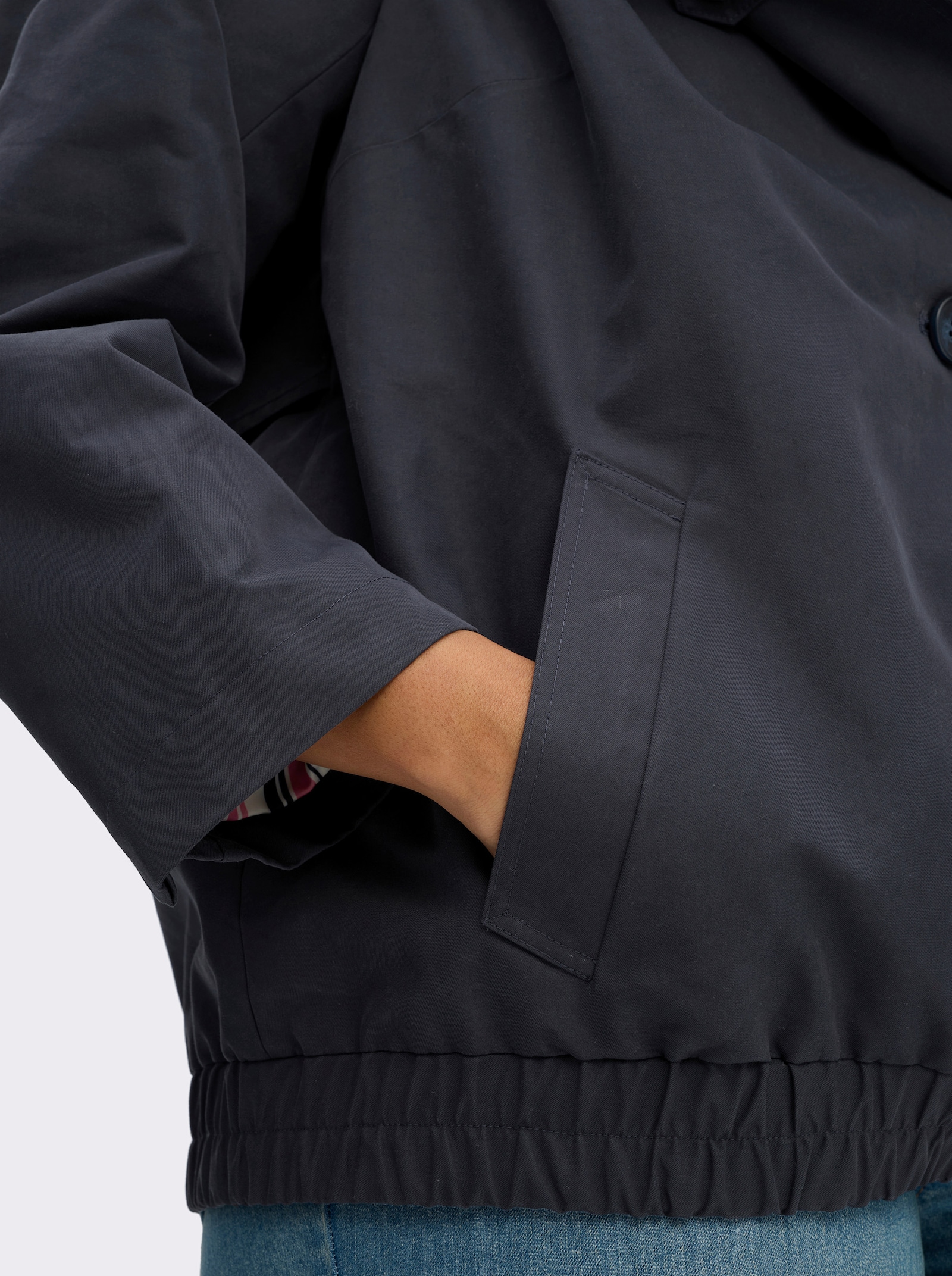 sheego Blouson mit Schulterklappen - tiefblau