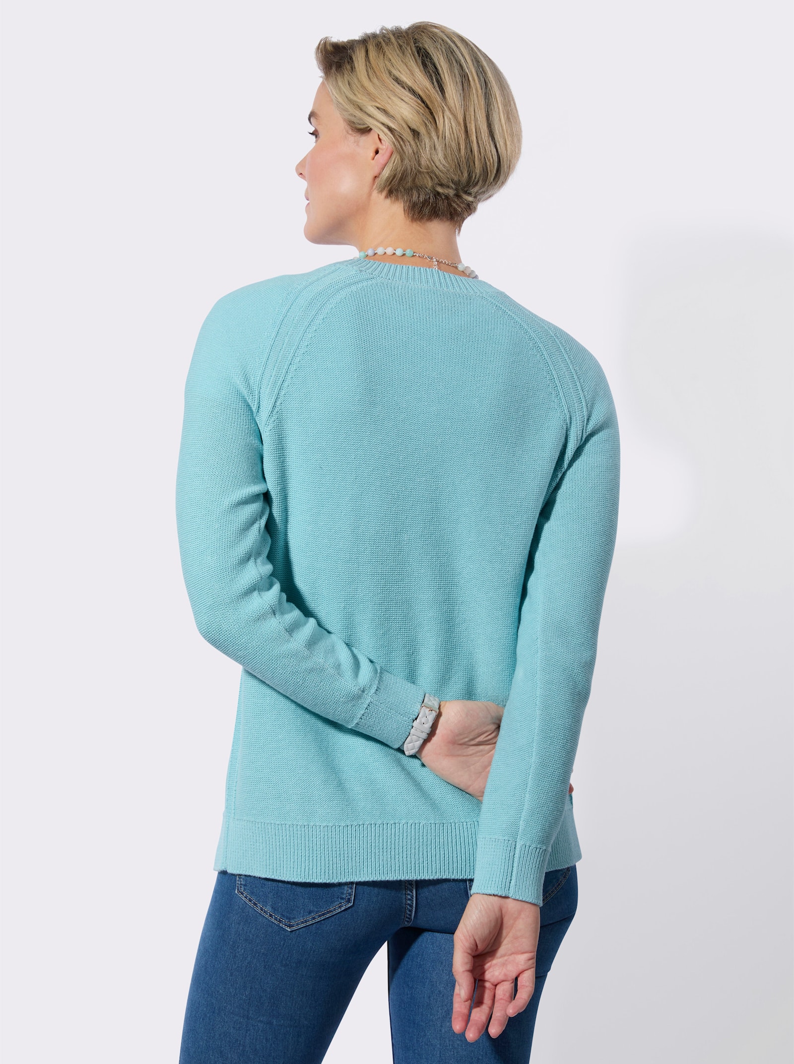 Strickjacke - aquamarin