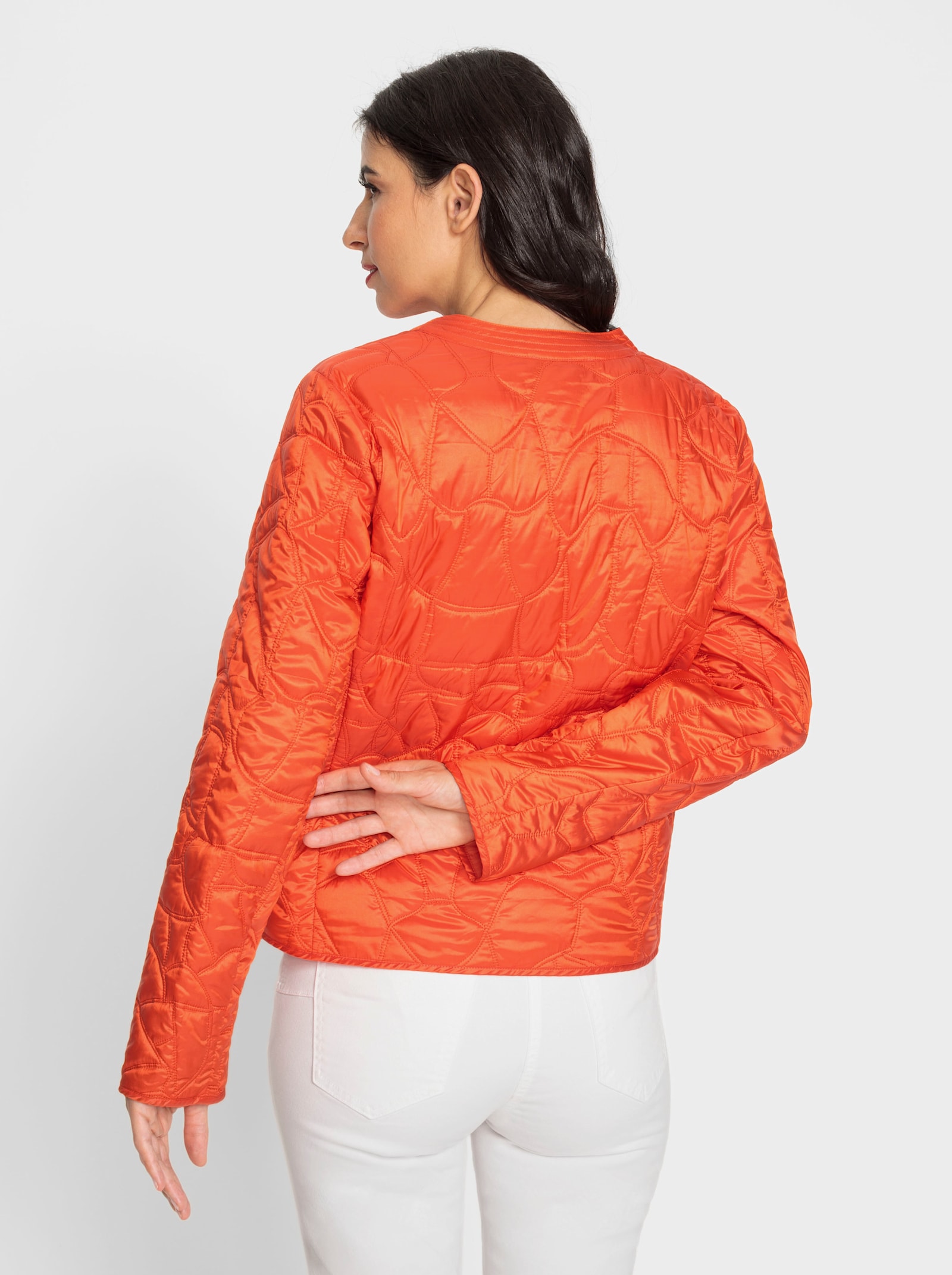heine Steppjacke mit Reissverschluss-Taschen - orange