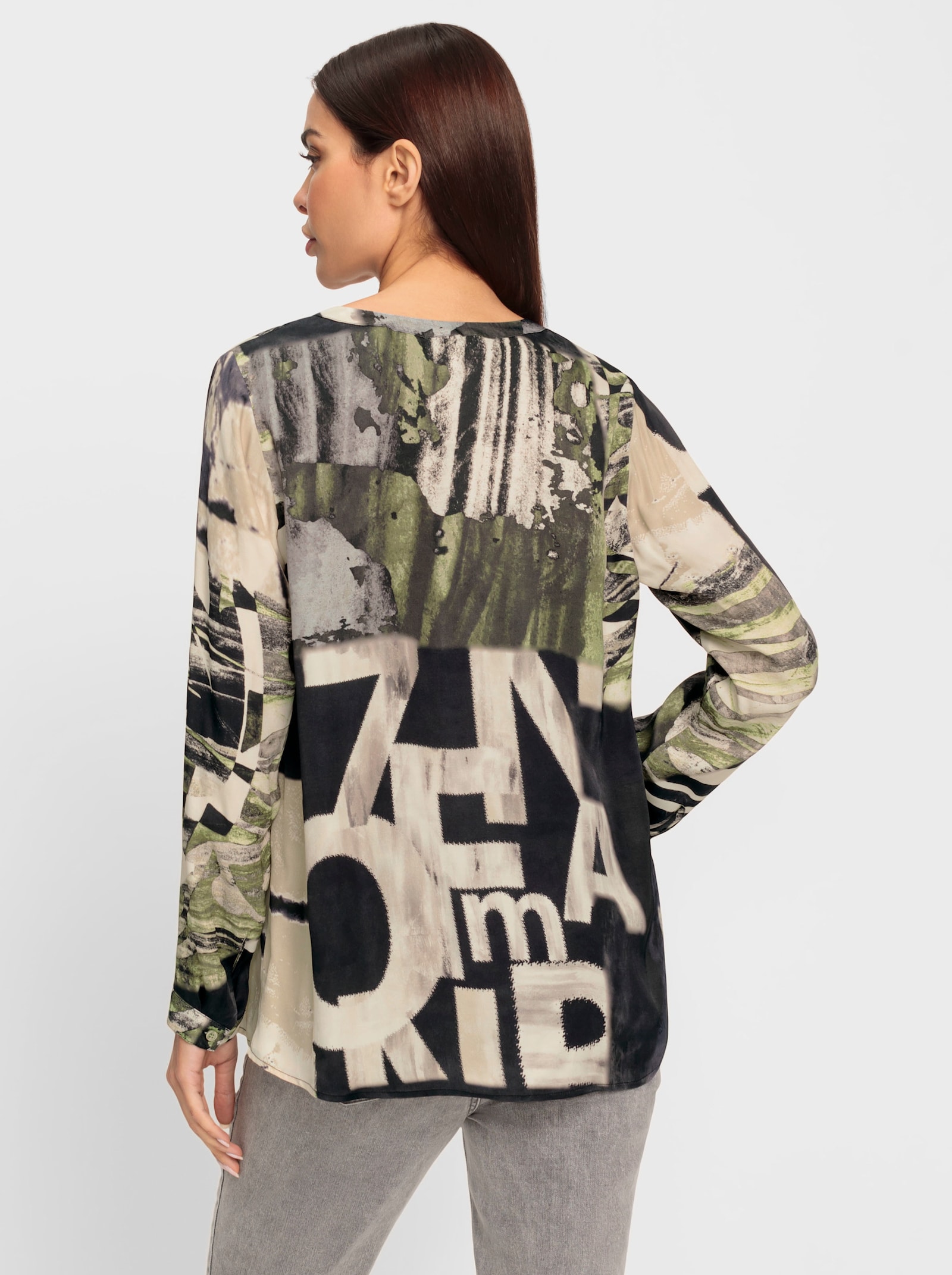 heine Chemisier imprimé avec détails brillants - sable-kaki imprimé