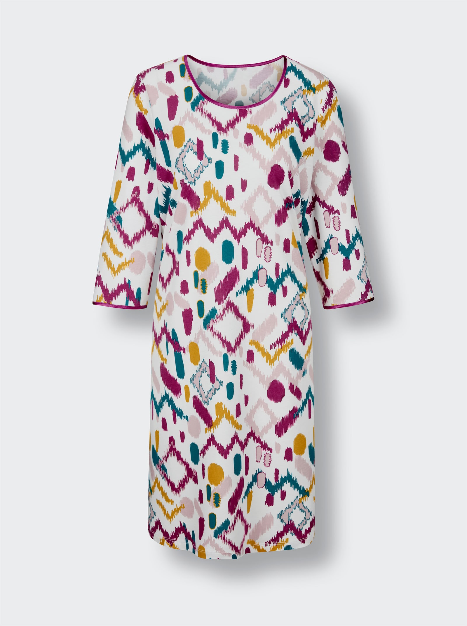 wäschepur Sleepshirt - ecru-magenta-bedruckt