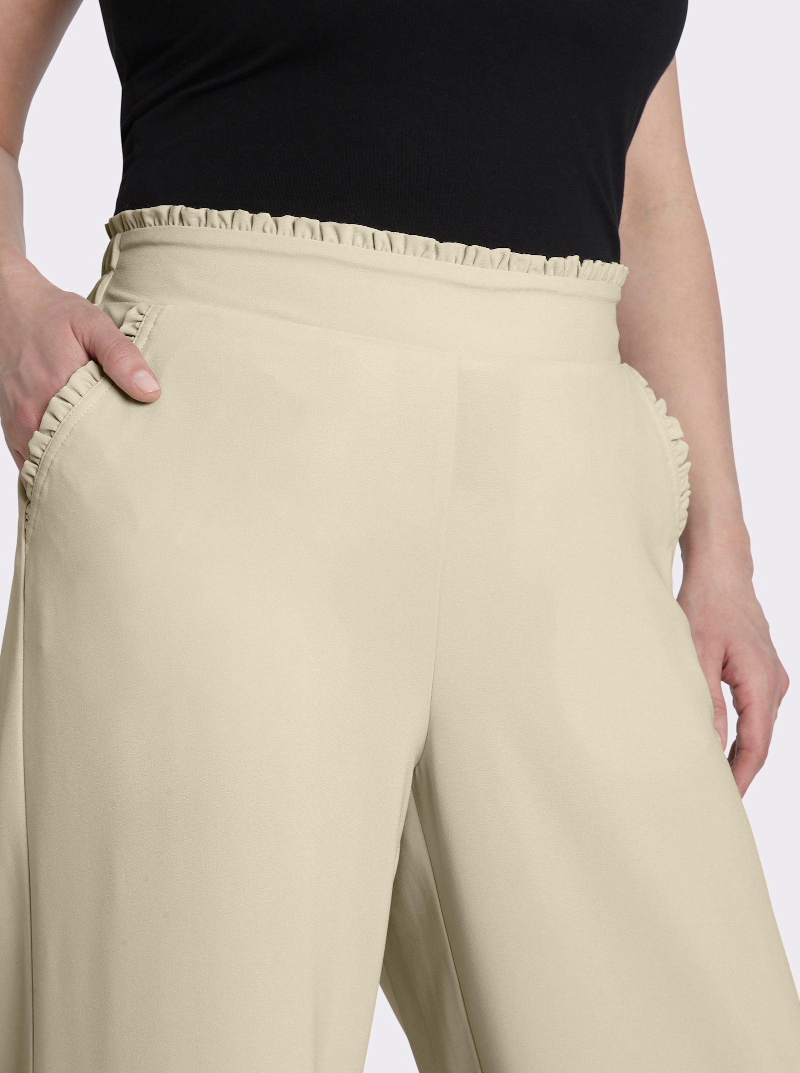 sheego Hose mit französischen Taschen - sand