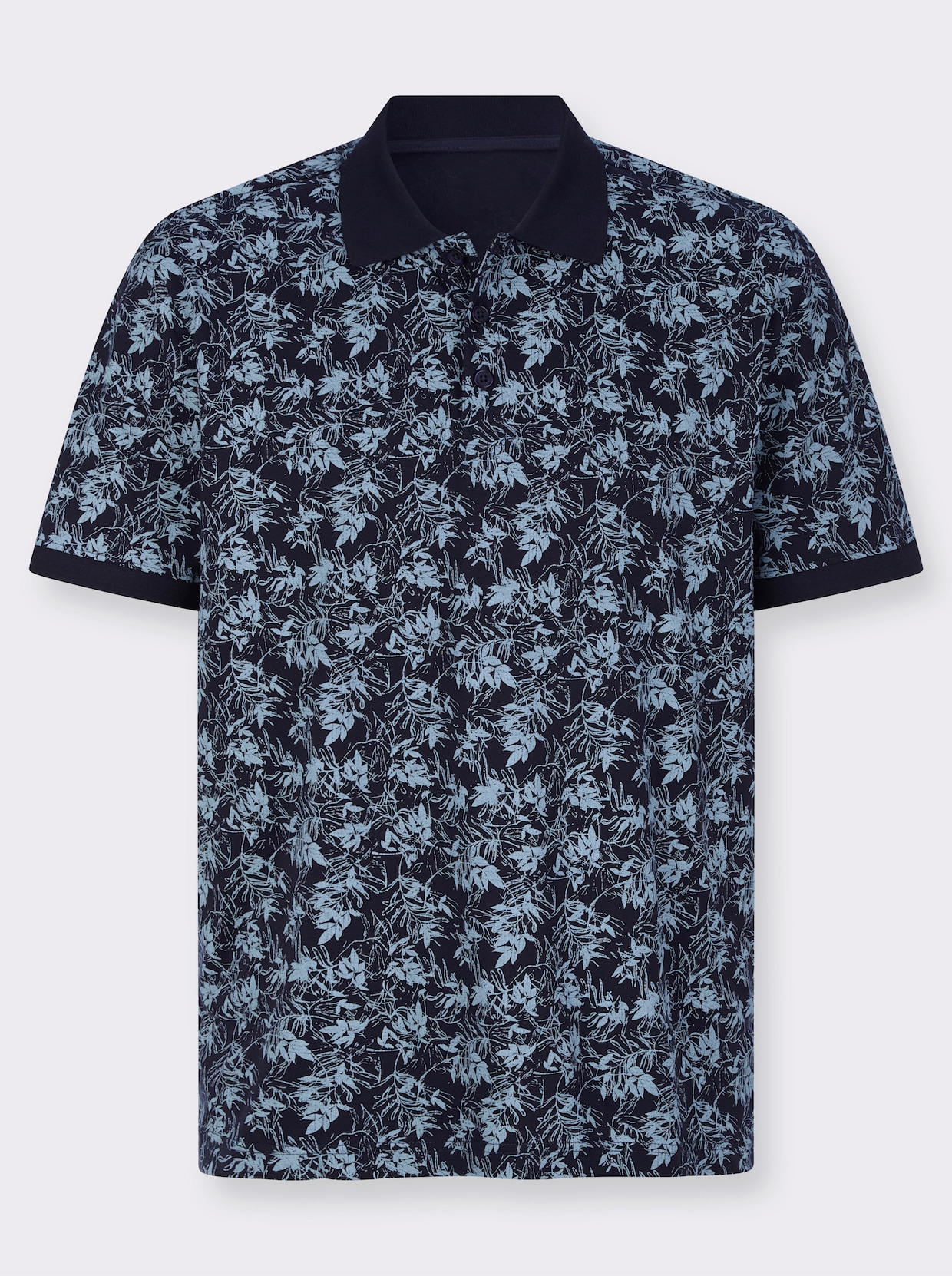 Poloshirt - marine-bleu-bedruckt