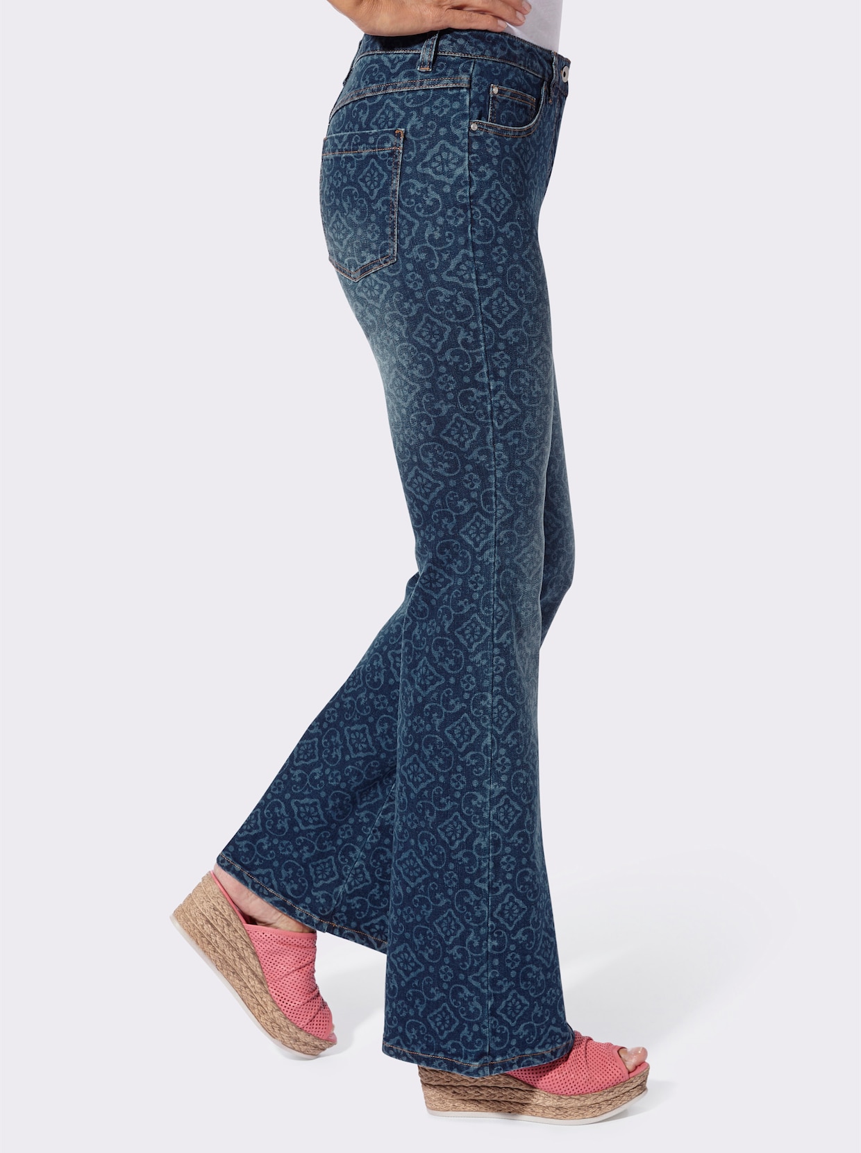 Schlagjeans - blue-stone-washed-bedruckt