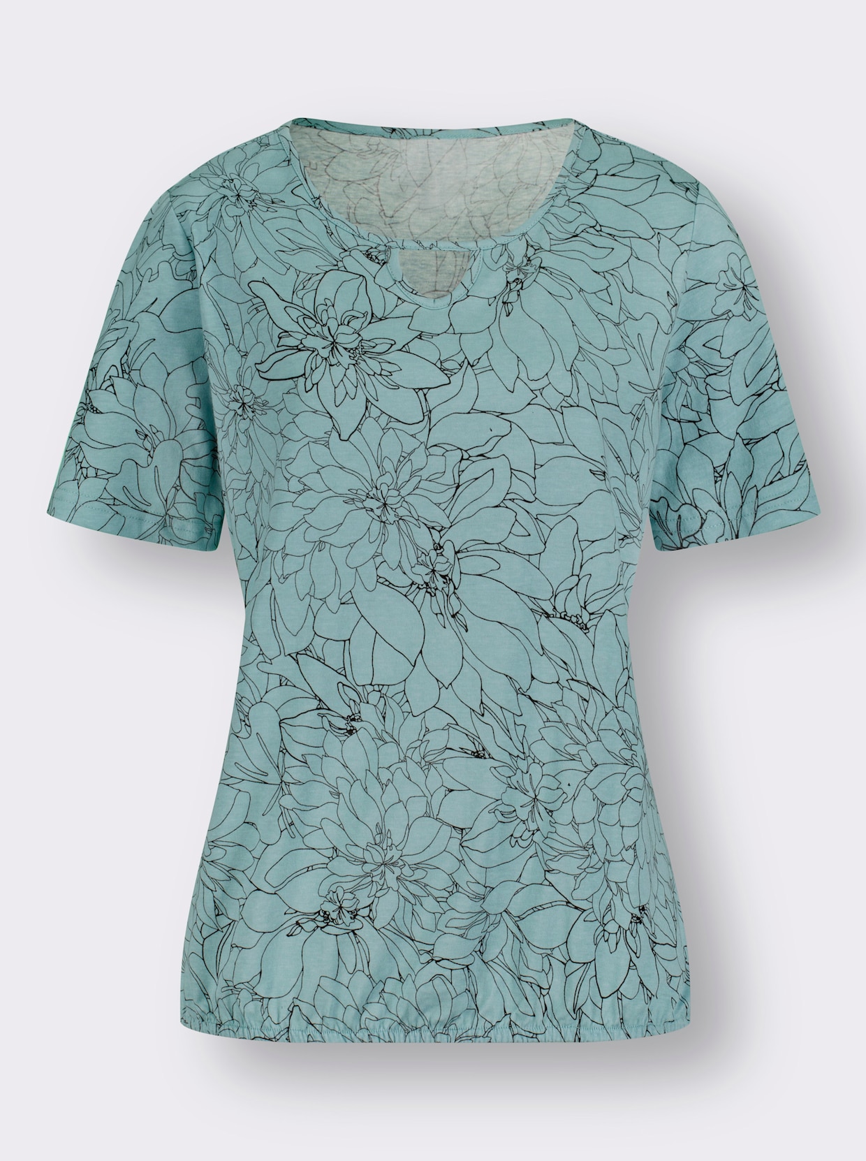 Kurzarm-Shirt - mint-graphit-bedruckt