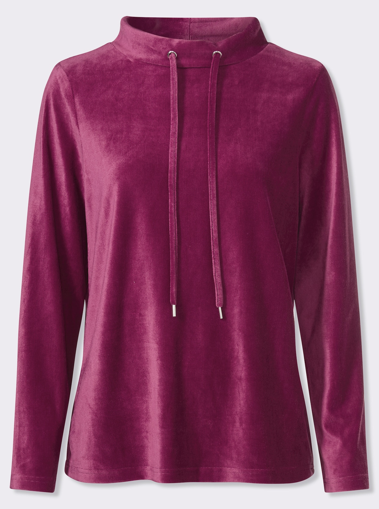 Shirt met lange mouwen van ribcord - malve