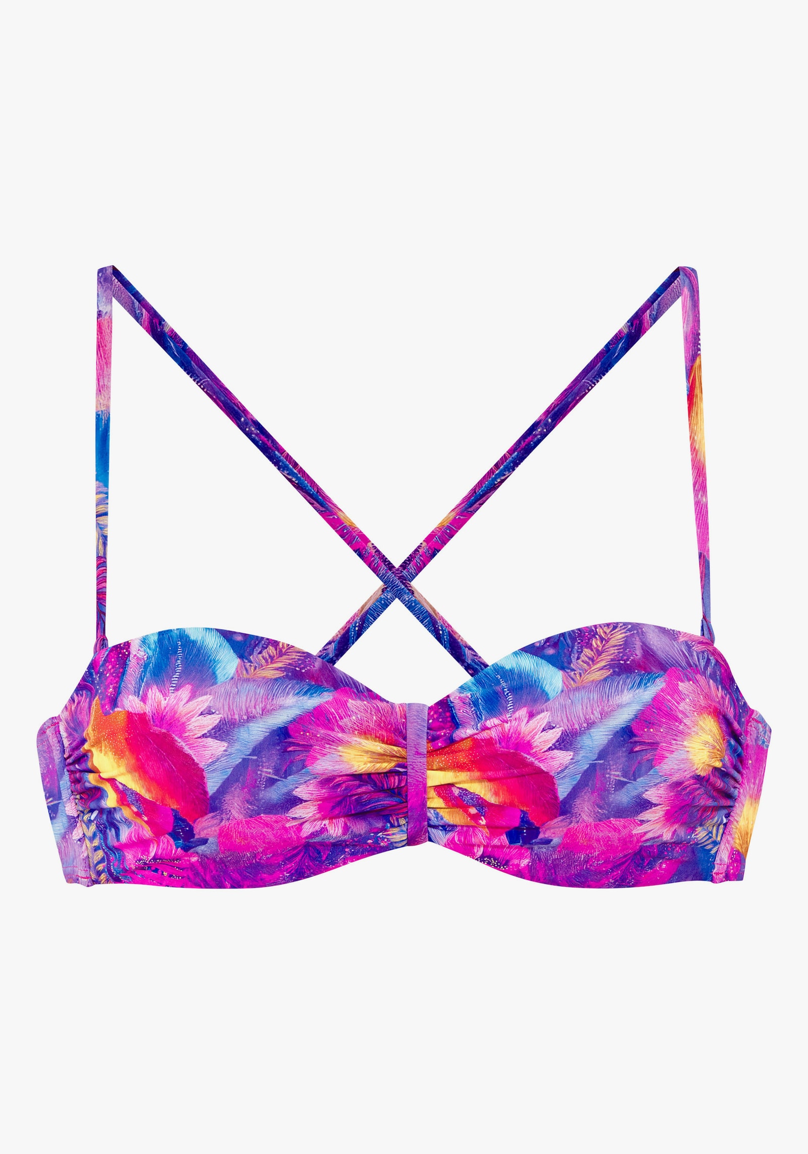 Venice Beach Bügel-Bandeau-Bikini-Top - lila print