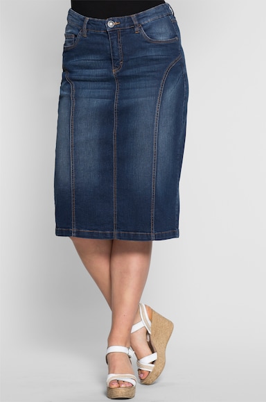 sheego Jeansrock - dark blue denim