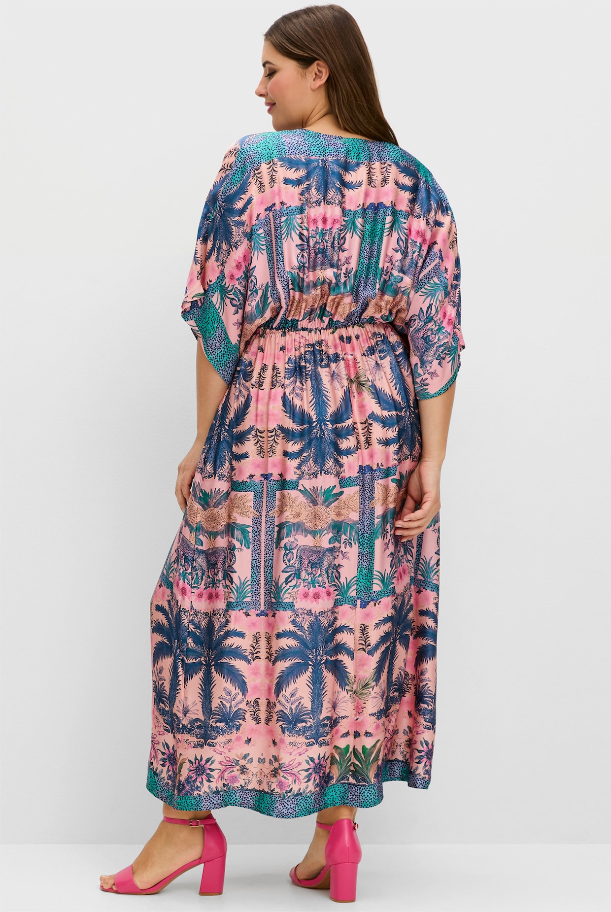 Maxikleid - rosé-gemustert