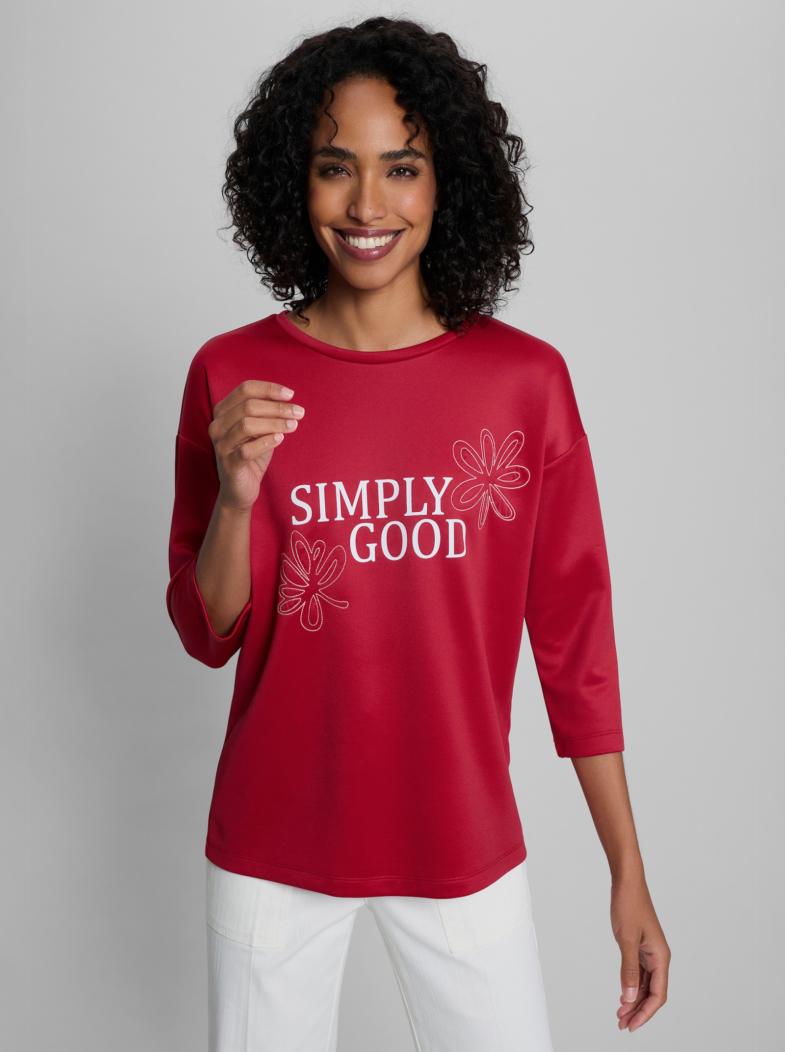 heine Sweatshirt mit Stickerei - rot