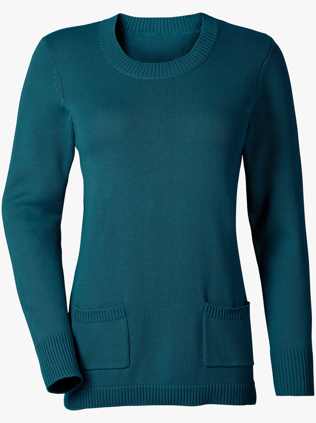 Pullover met ronde hals - petrol
