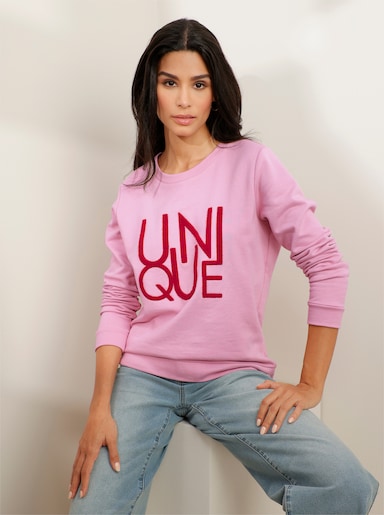 heine Sweatshirt mit Schriftzug - rosé