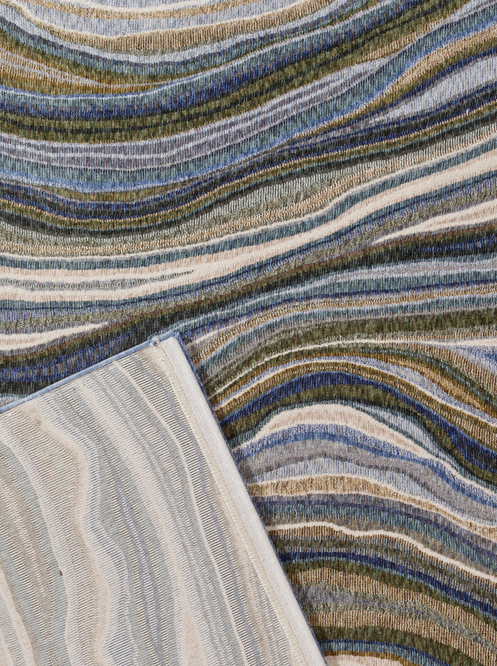 heine home Teppich - grün-ecru-meliert