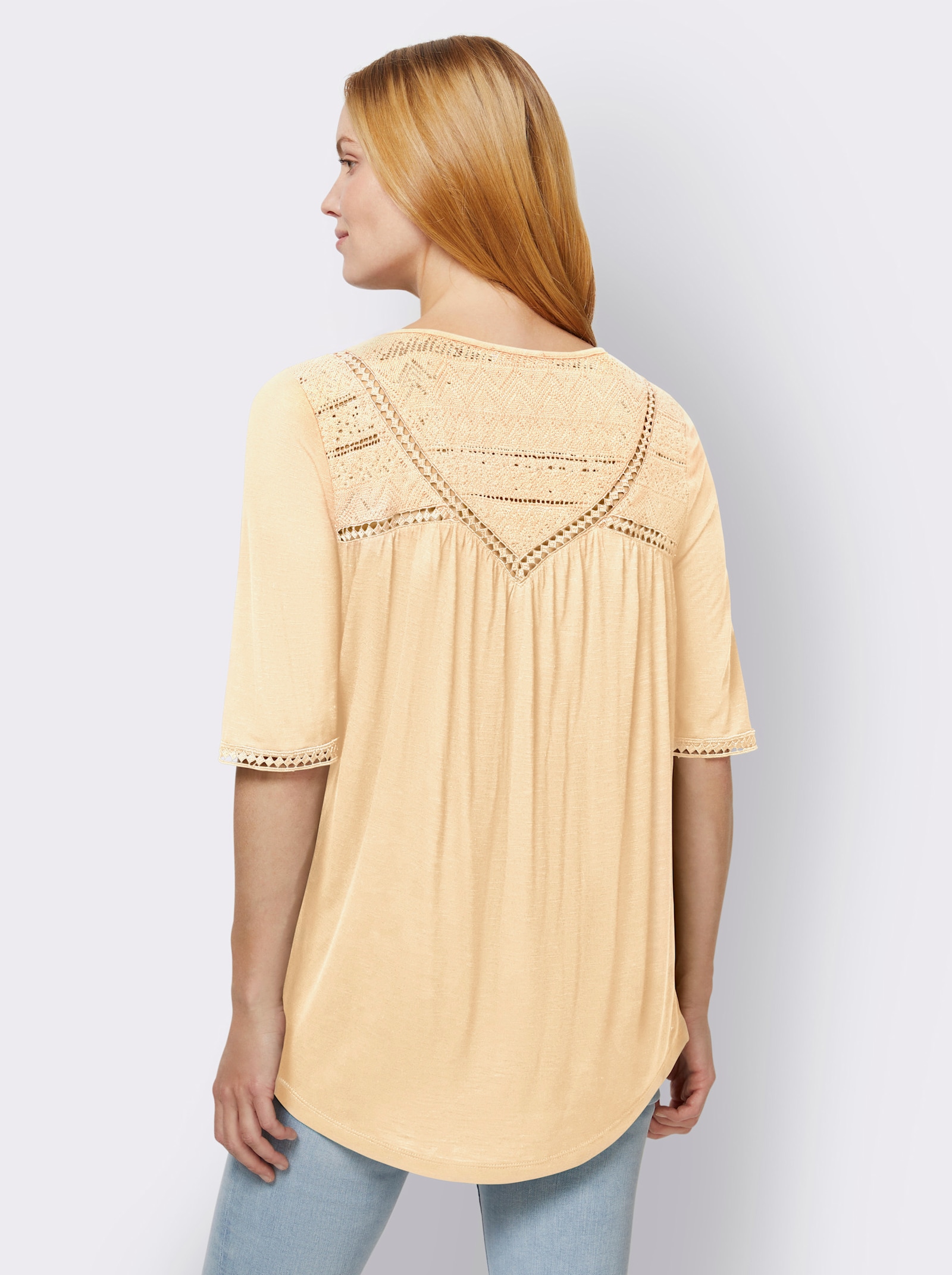 heine Shirt mit Spitze - zitrone