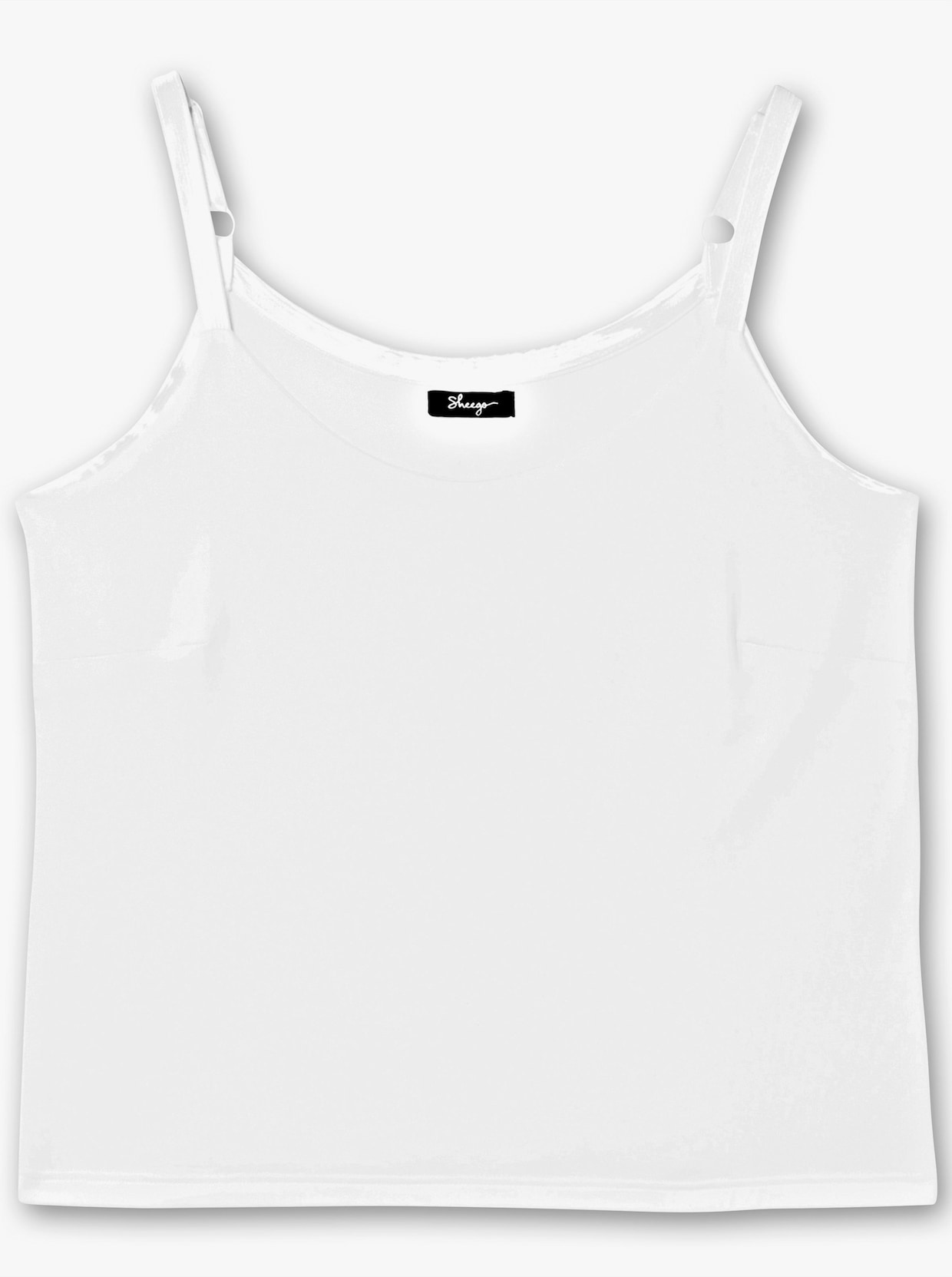 sheego Spaghettitop mit tiefem Rundhalsausschnitt - offwhite