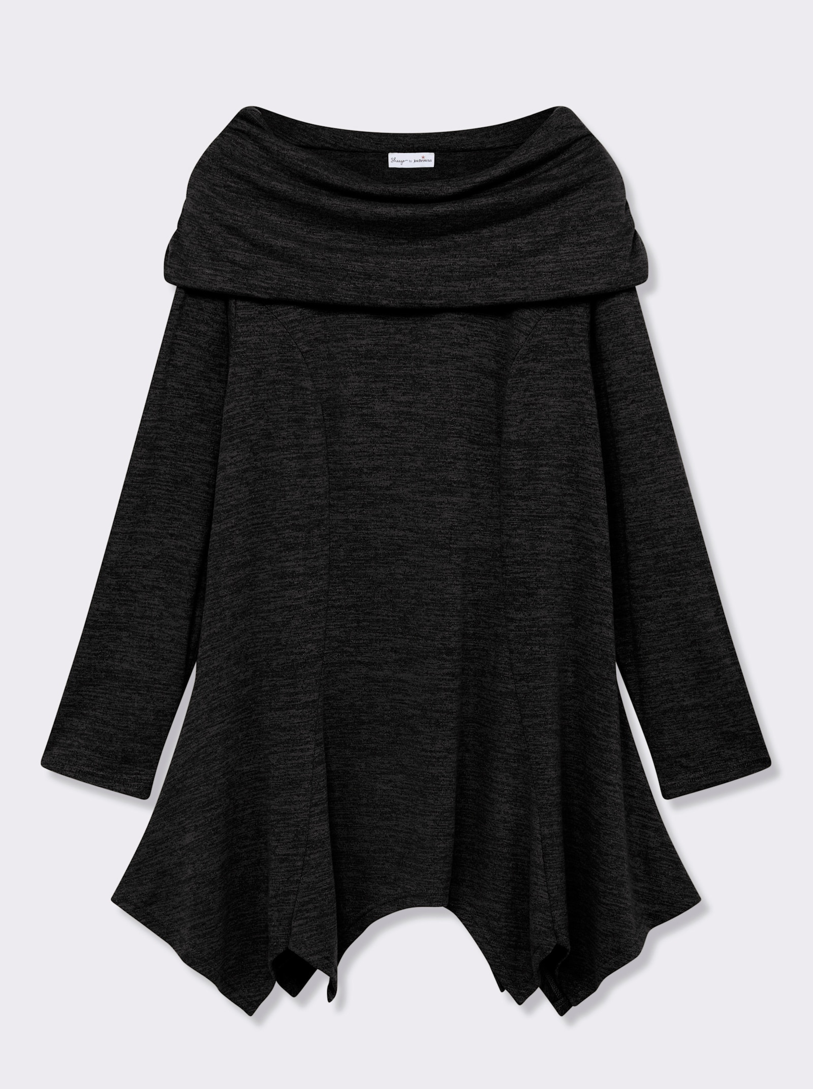sheego by Joe Browns Longsweatshirt im Strick-Look - schwarz
