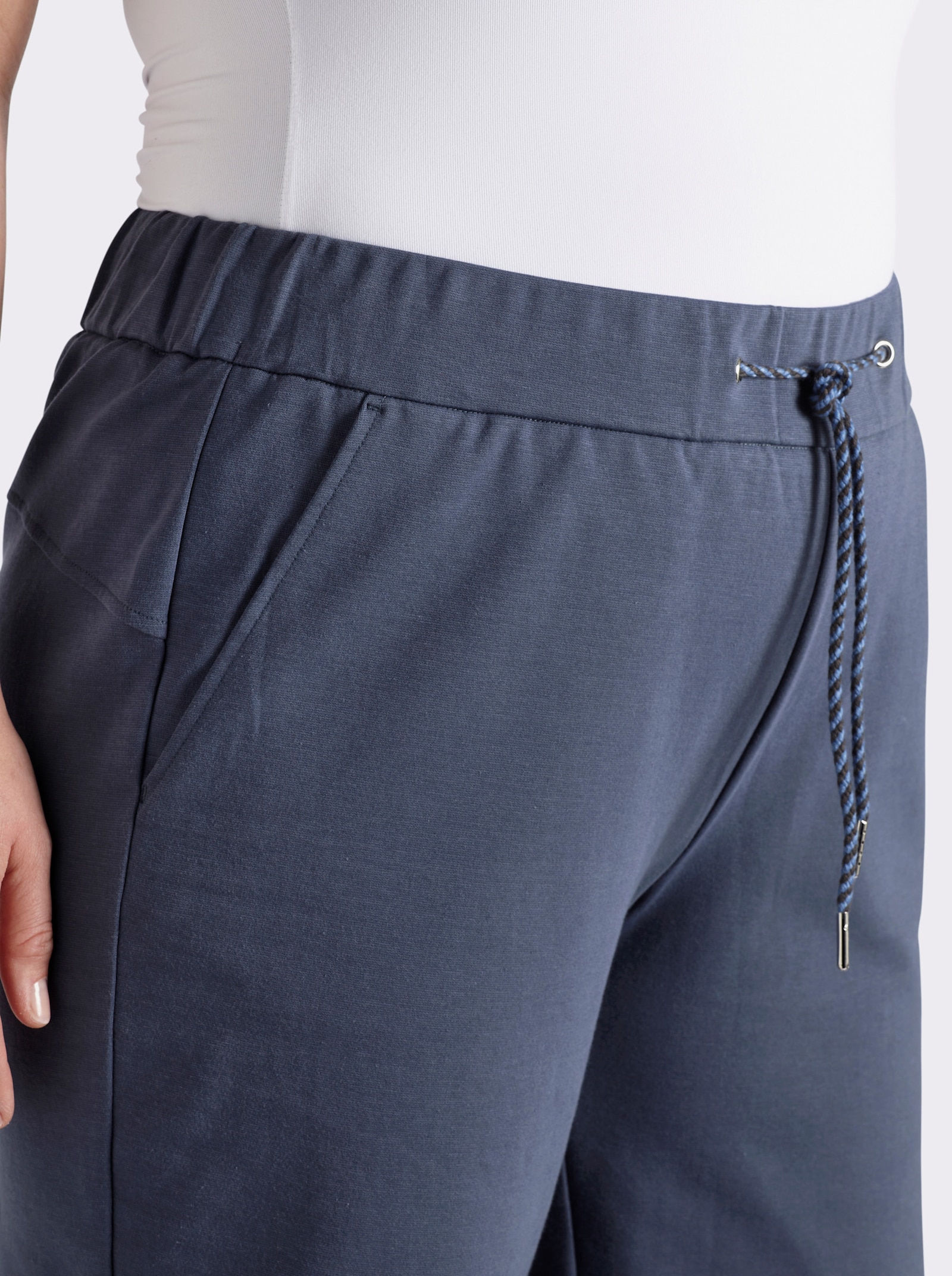sheego Bermudas mit Schlupfbund, aus Jersey - rauchblau
