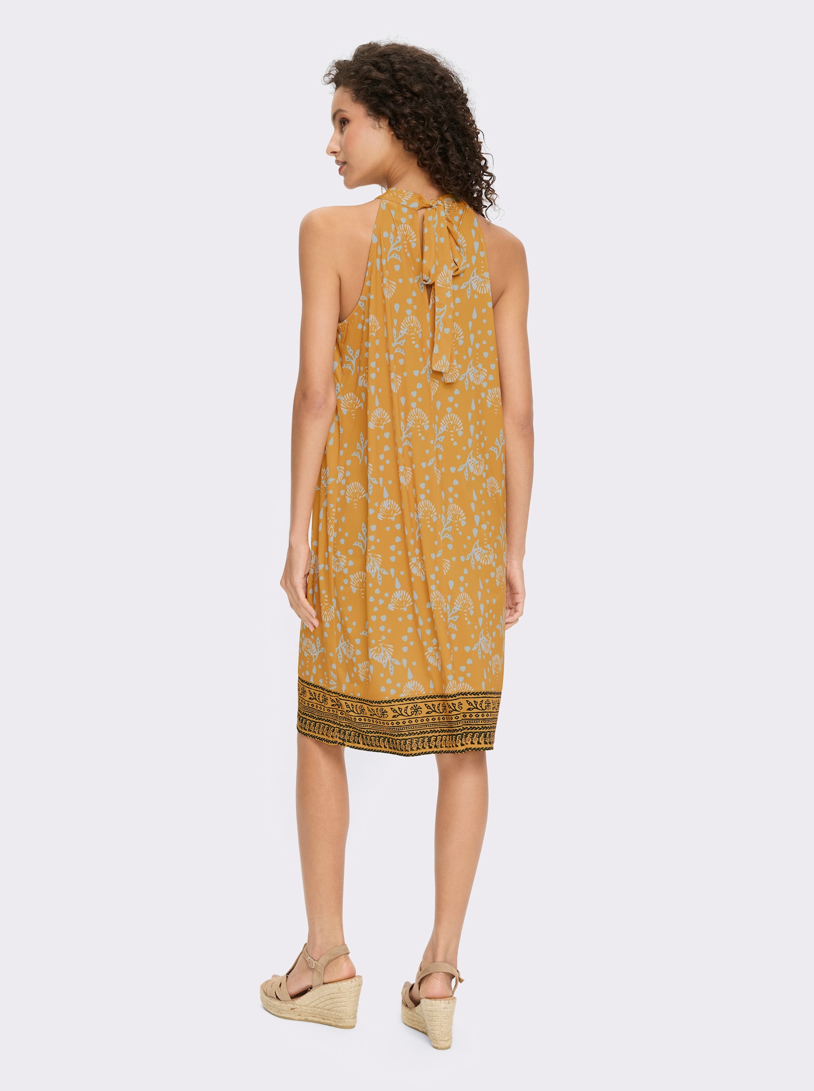 heine Jerseykleid mit Muschel-Dessin - ocker-ecru-bedruckt