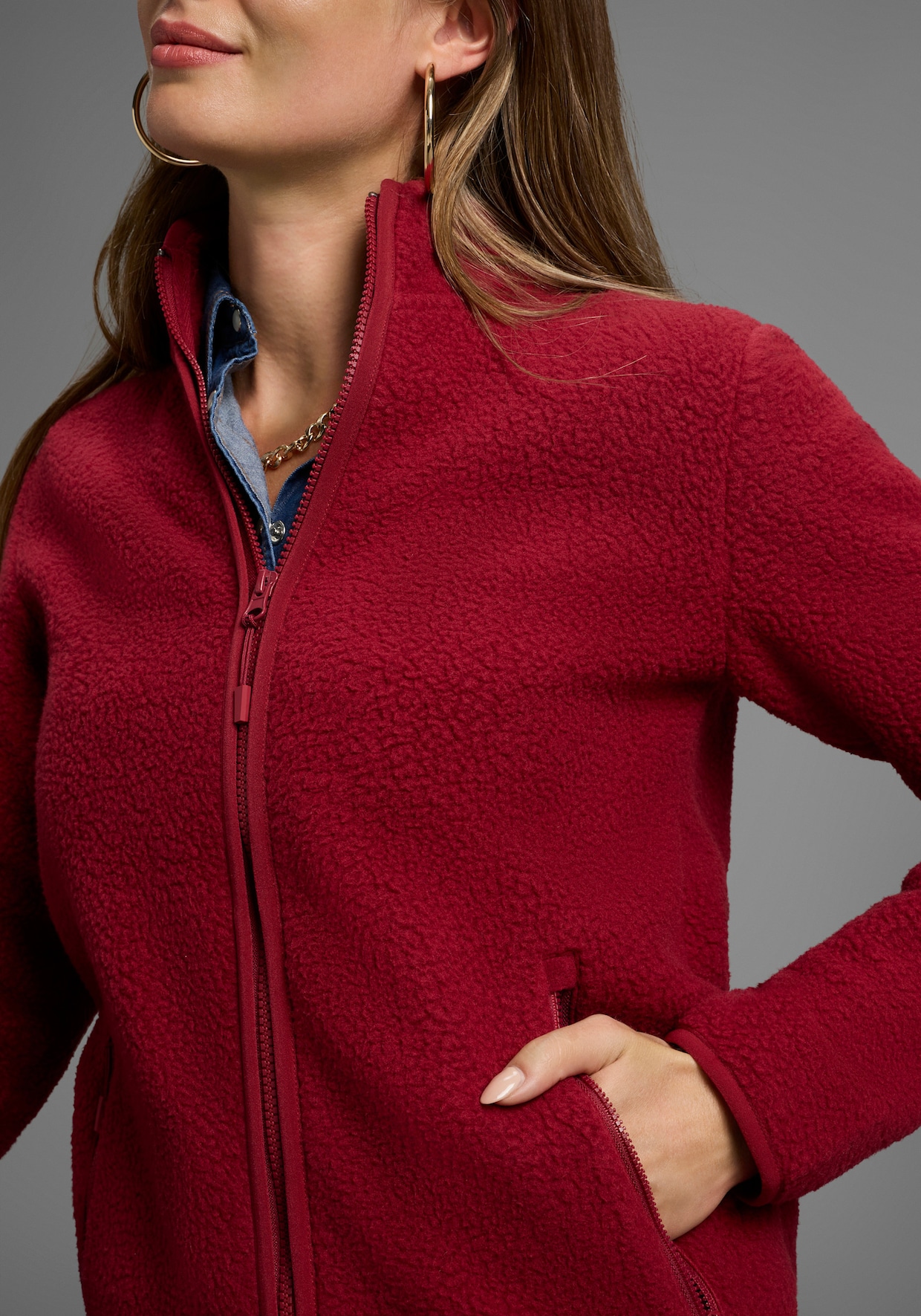 Fleecejacke - bordeaux