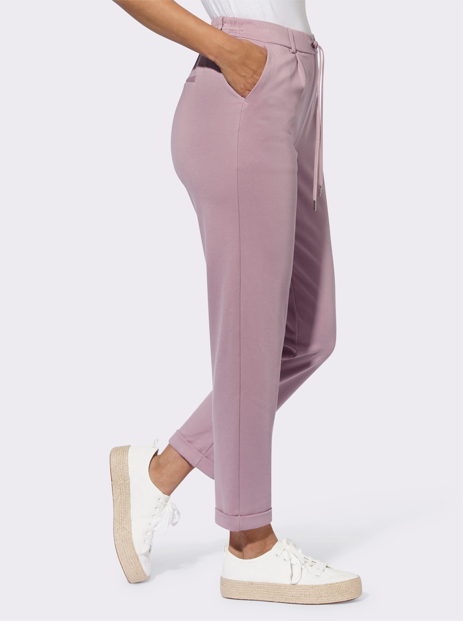 Jogpants van interlock - mauve