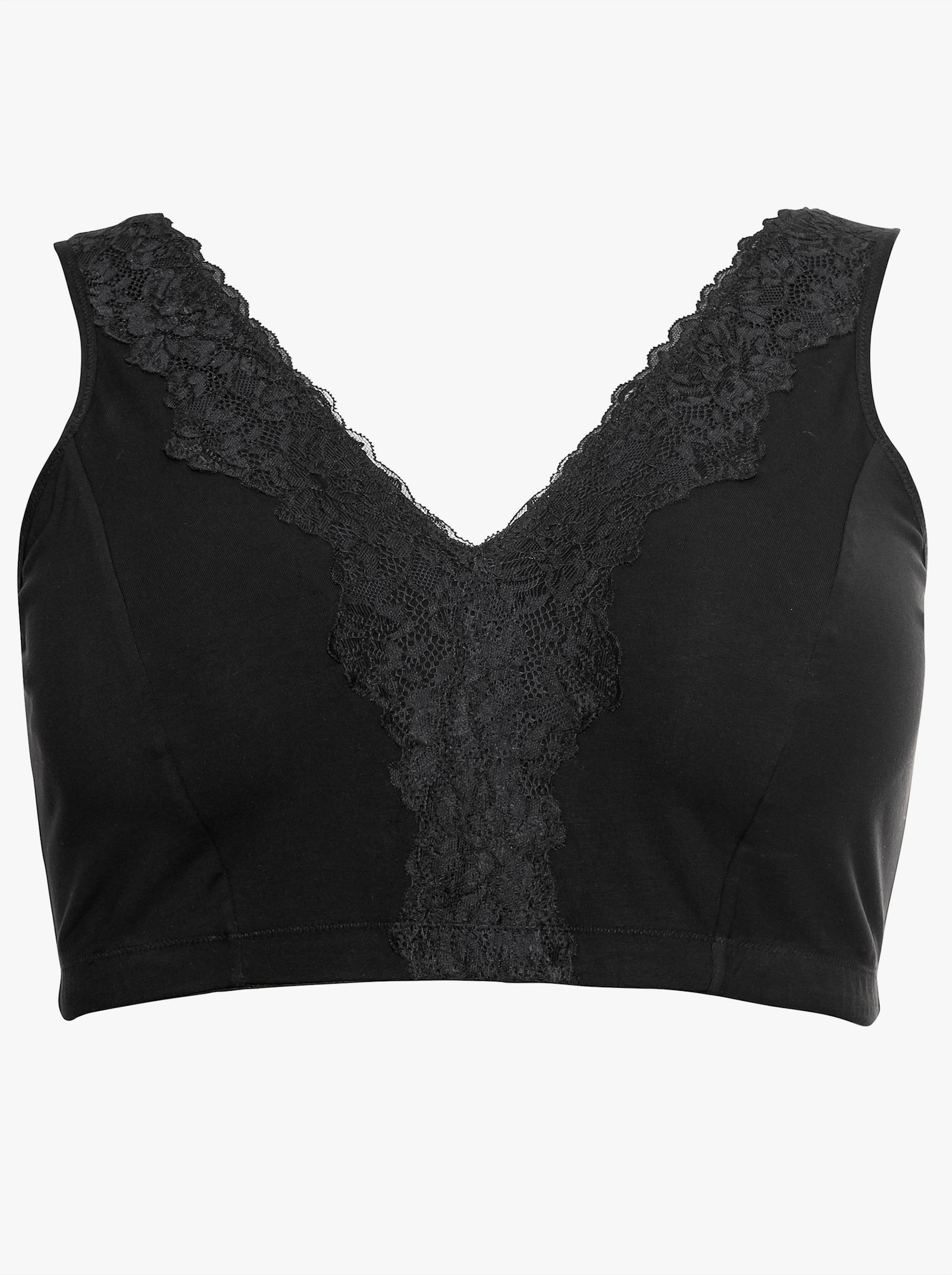 sheego Bügelloser BH in Bustier-Form, mit Spitzenborte - schwarz