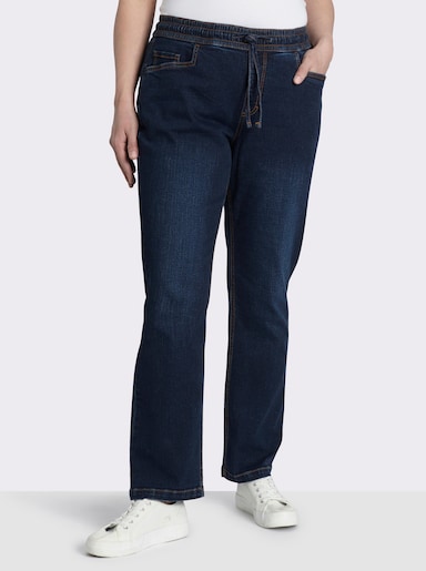 sheego Schlupfjeans mit Bindeband - dark blue