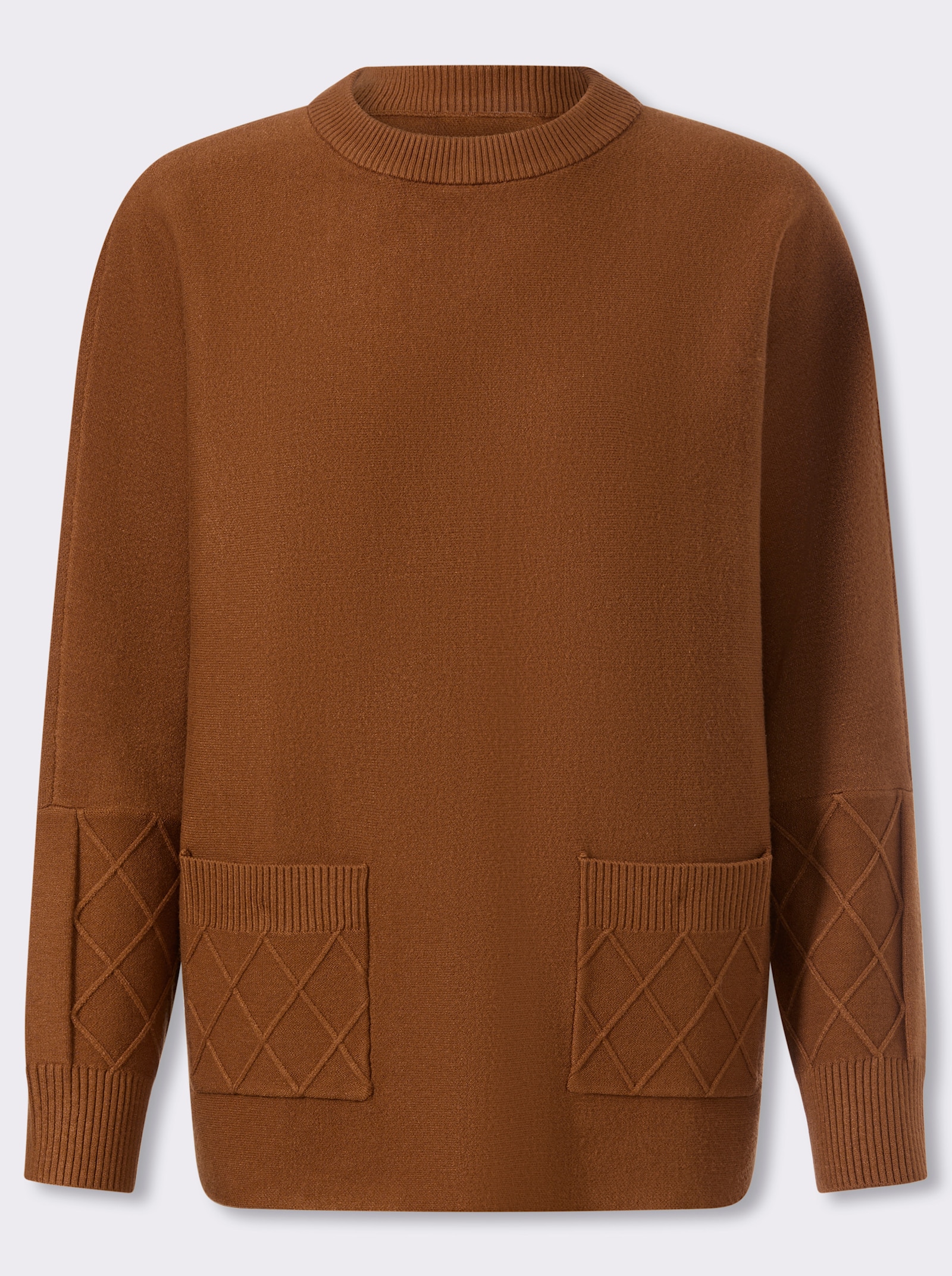 heine Feinstrickpullover mit Taschen - cognac