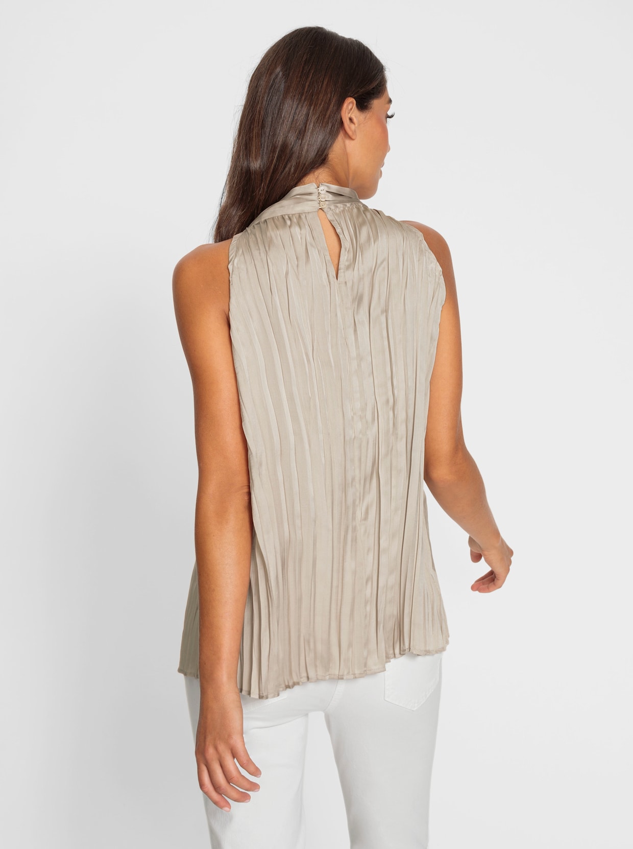 heine Geplisseerde top - beige