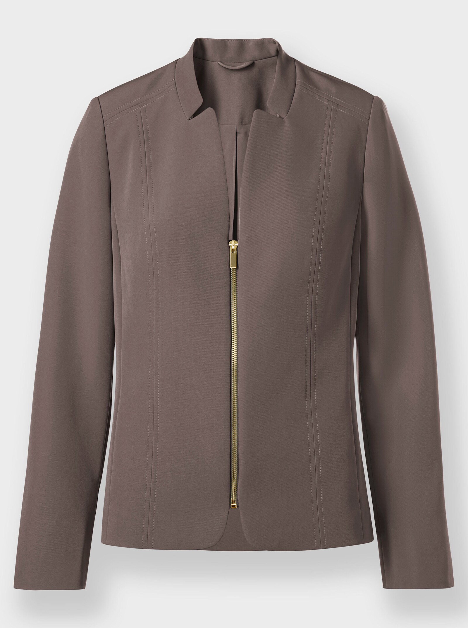 Jackblazer van strijkvrij materiaal - donkertaupe