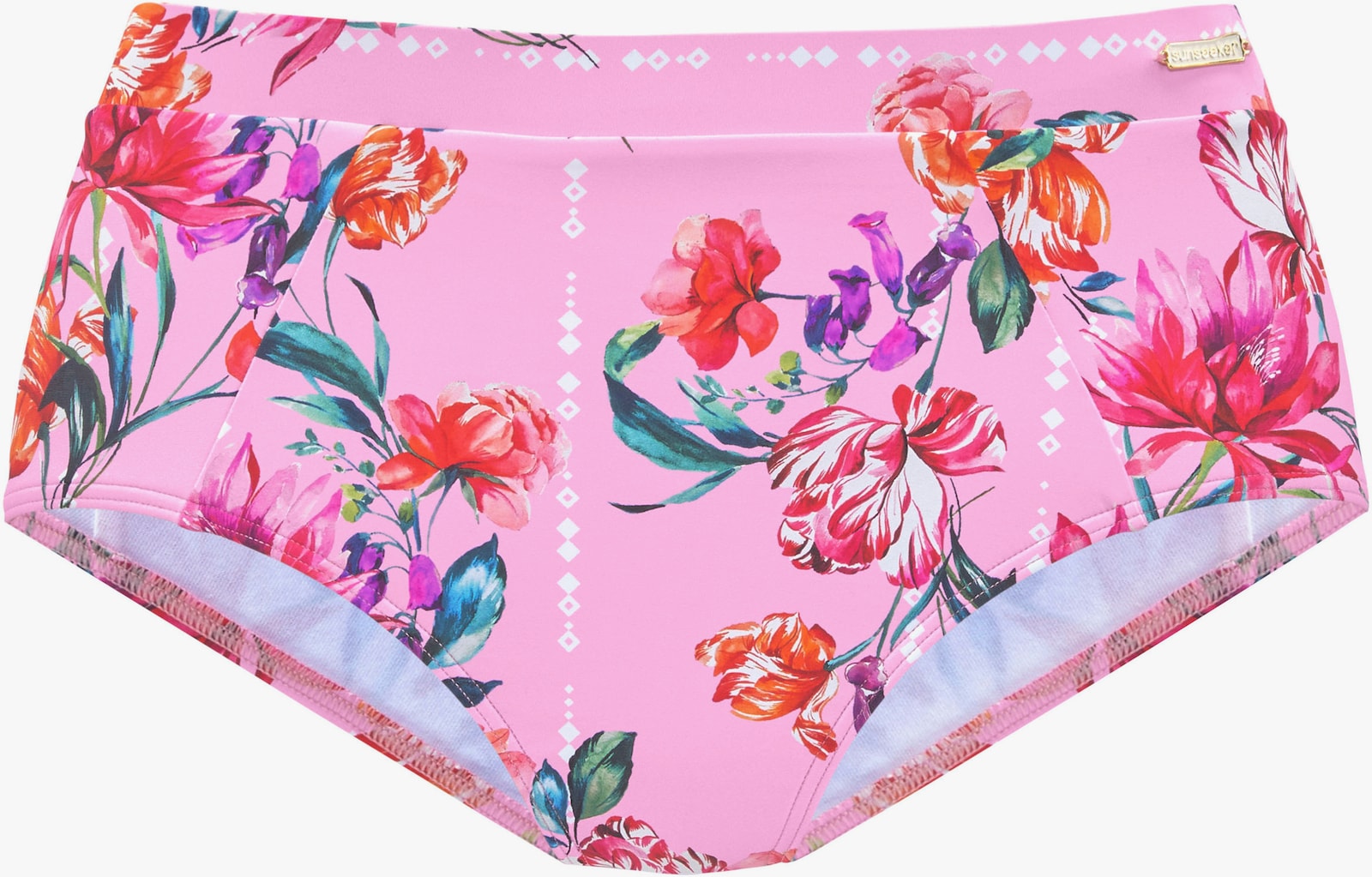Sunseeker Highwaist-Bikini-Hose - rosa-bedruckt