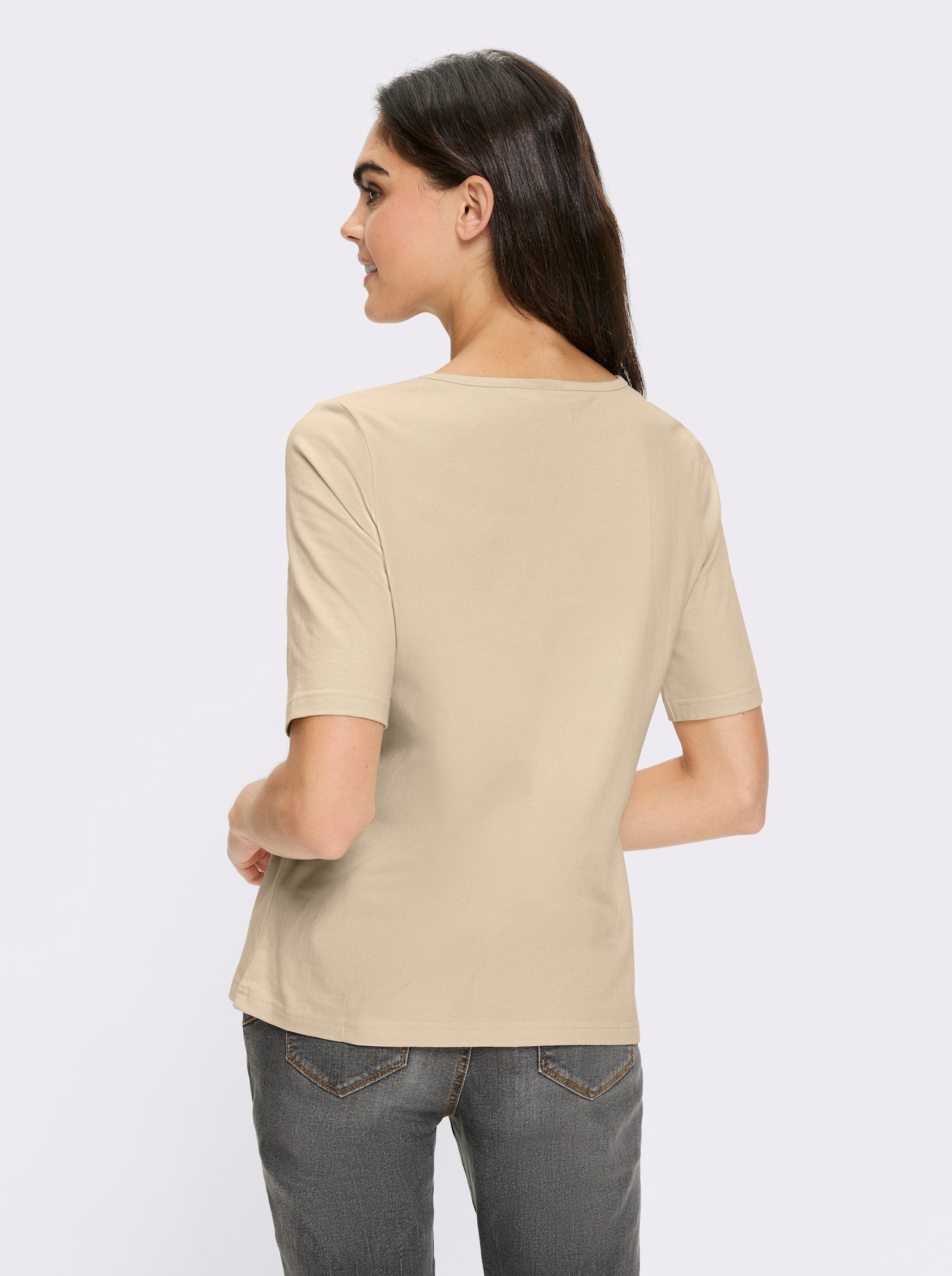 heine Shirt mit kurzer Knopfleiste - sand