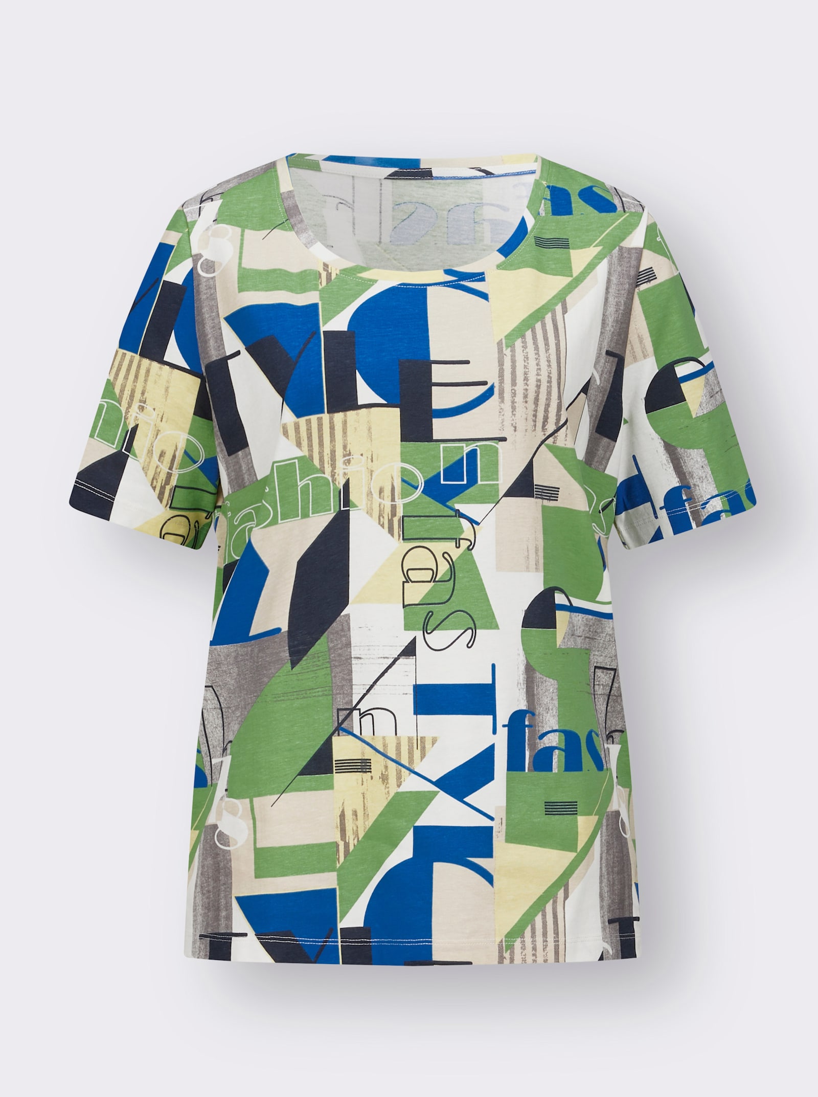 Tričko s krátkým rukávem s nápisem - námořnická modrá-jablková-potisk