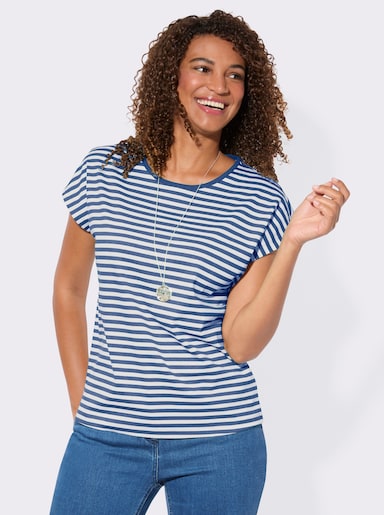 Shirt-Set mit überschnittenen Schultern - jeansblau