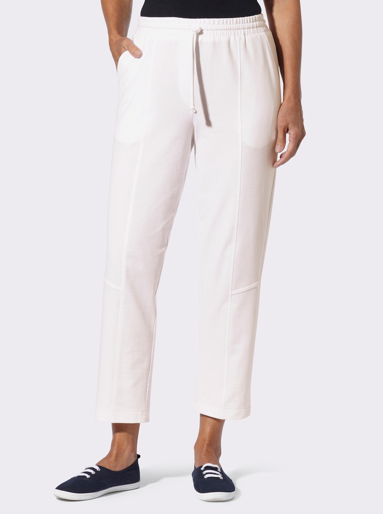 Sweathose mit Rundum-Dehnbund - weiss