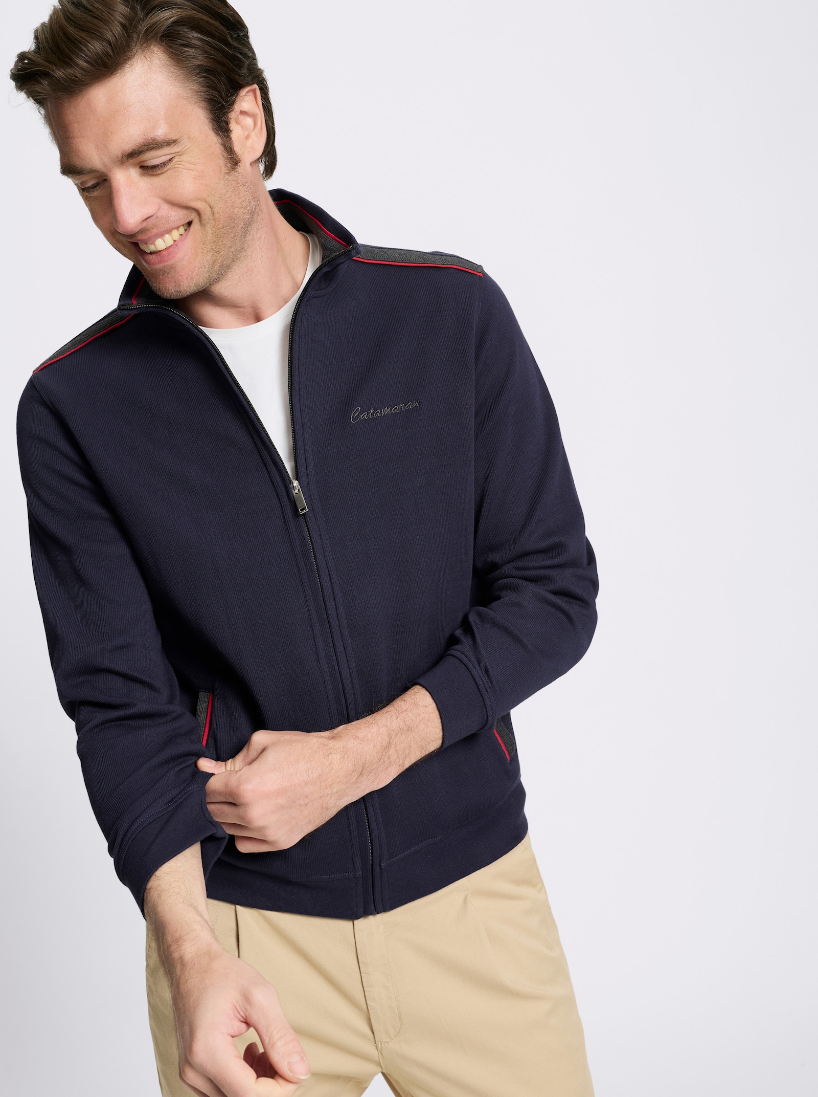 Catamaran Shirtjacke mit durchgehendem Reißverschluss - marine
