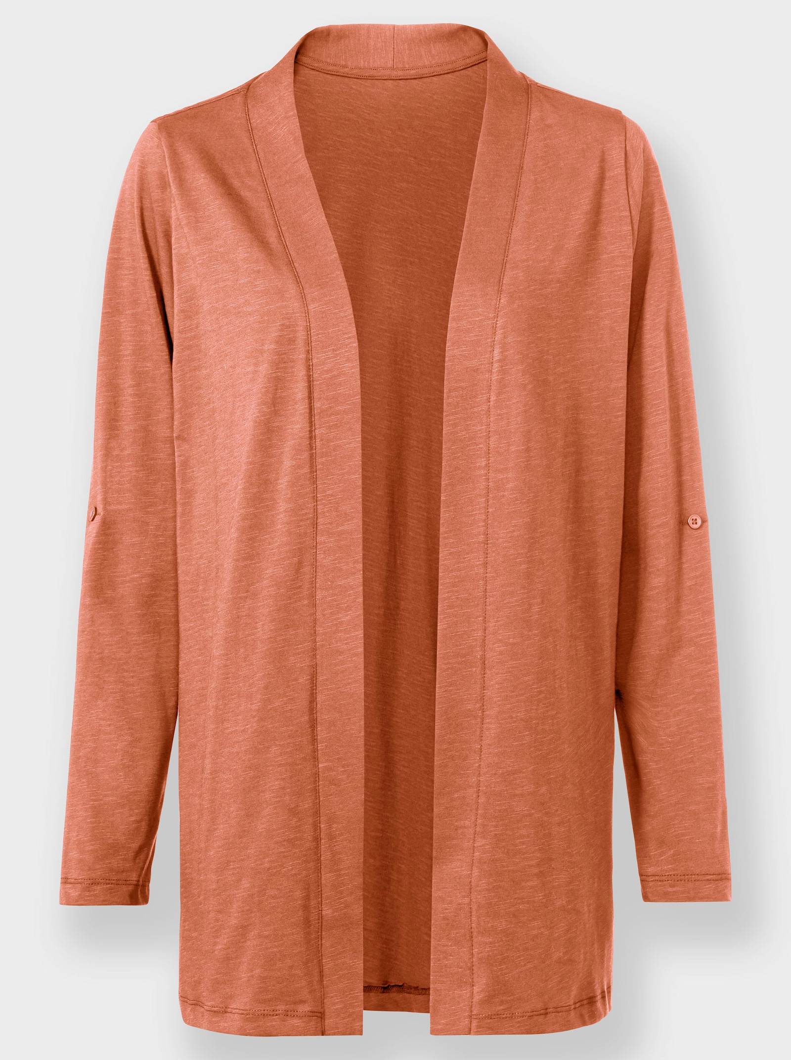 Shirtjacke mit Krempelärmeln - papaya